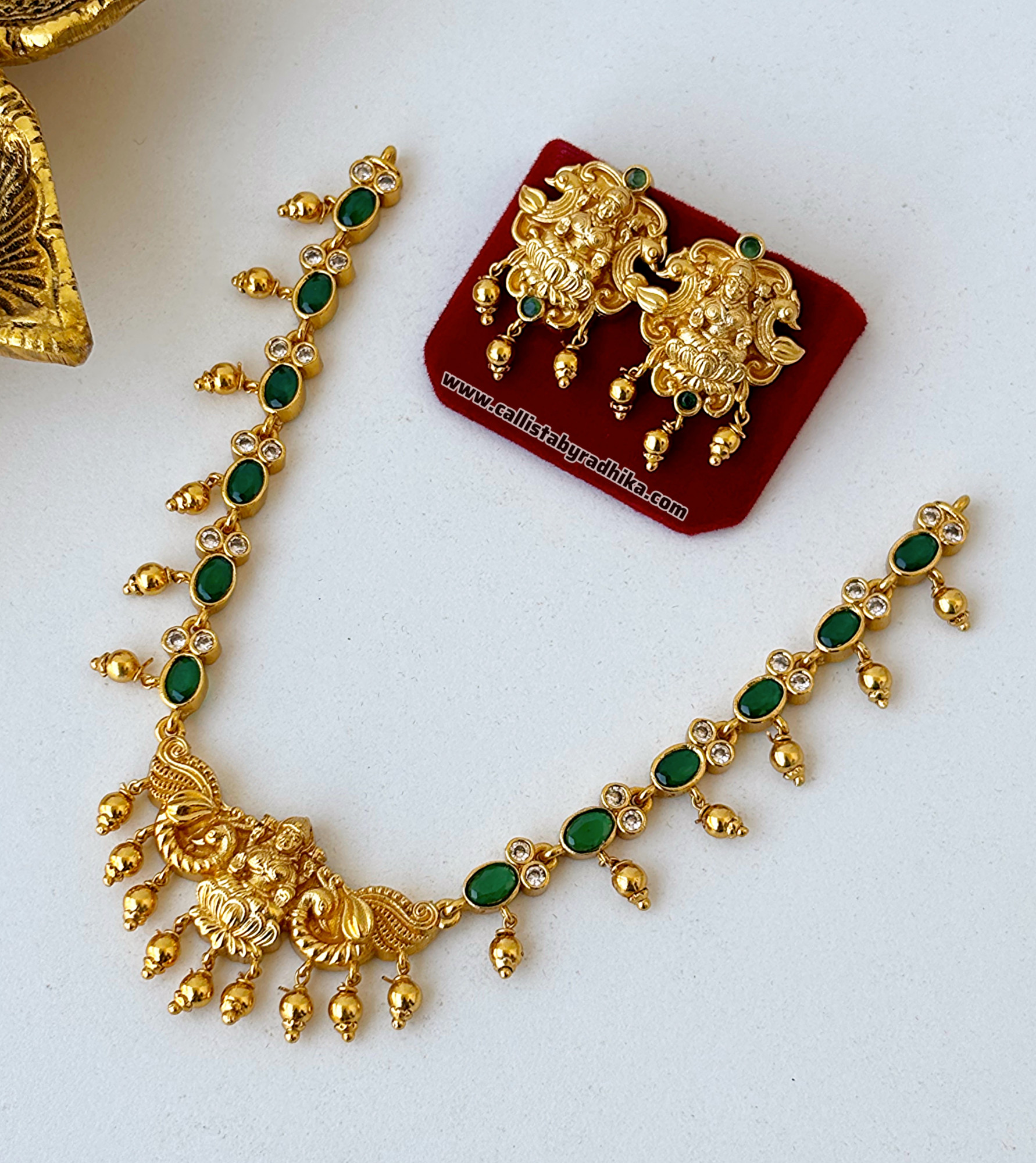 Gold Polish Nakshi Neckpiece