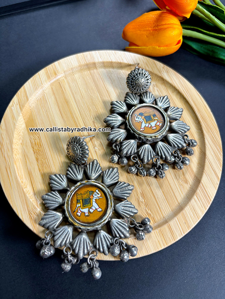 Image of Elephant  Photo Charm Earring