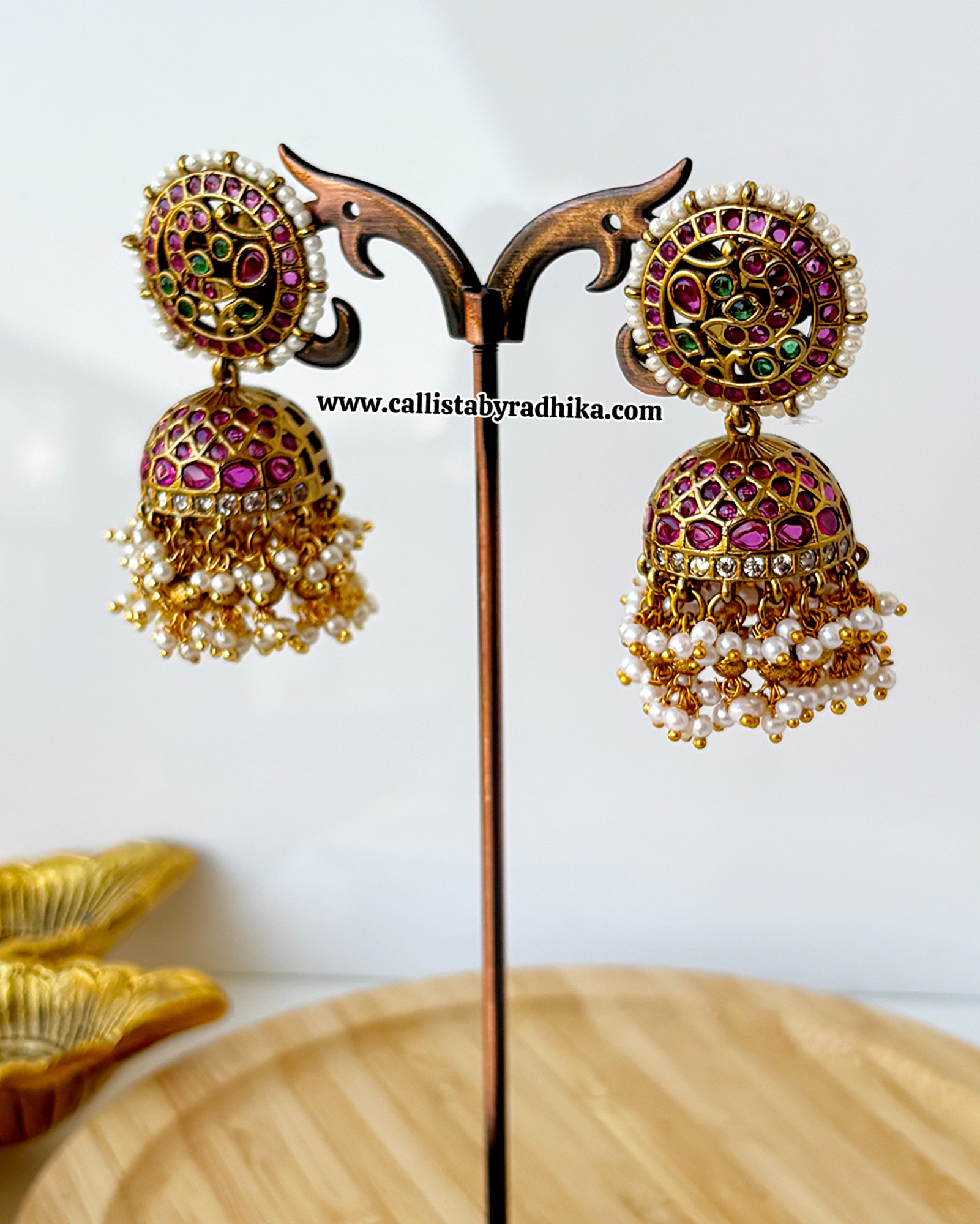 Gold Polish Kemp Jhumka