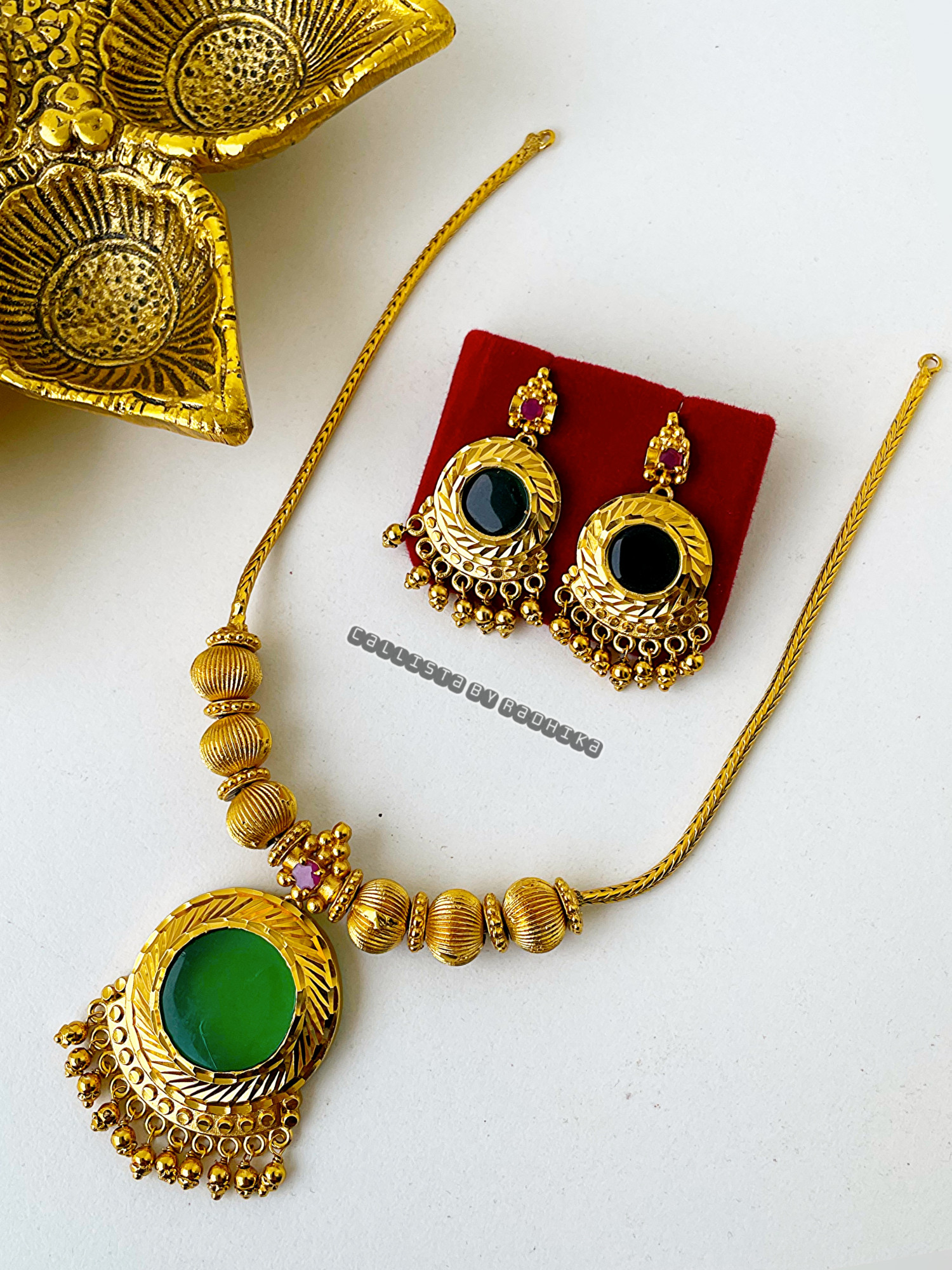 Kerala Palakka short necklace (GPN-112)