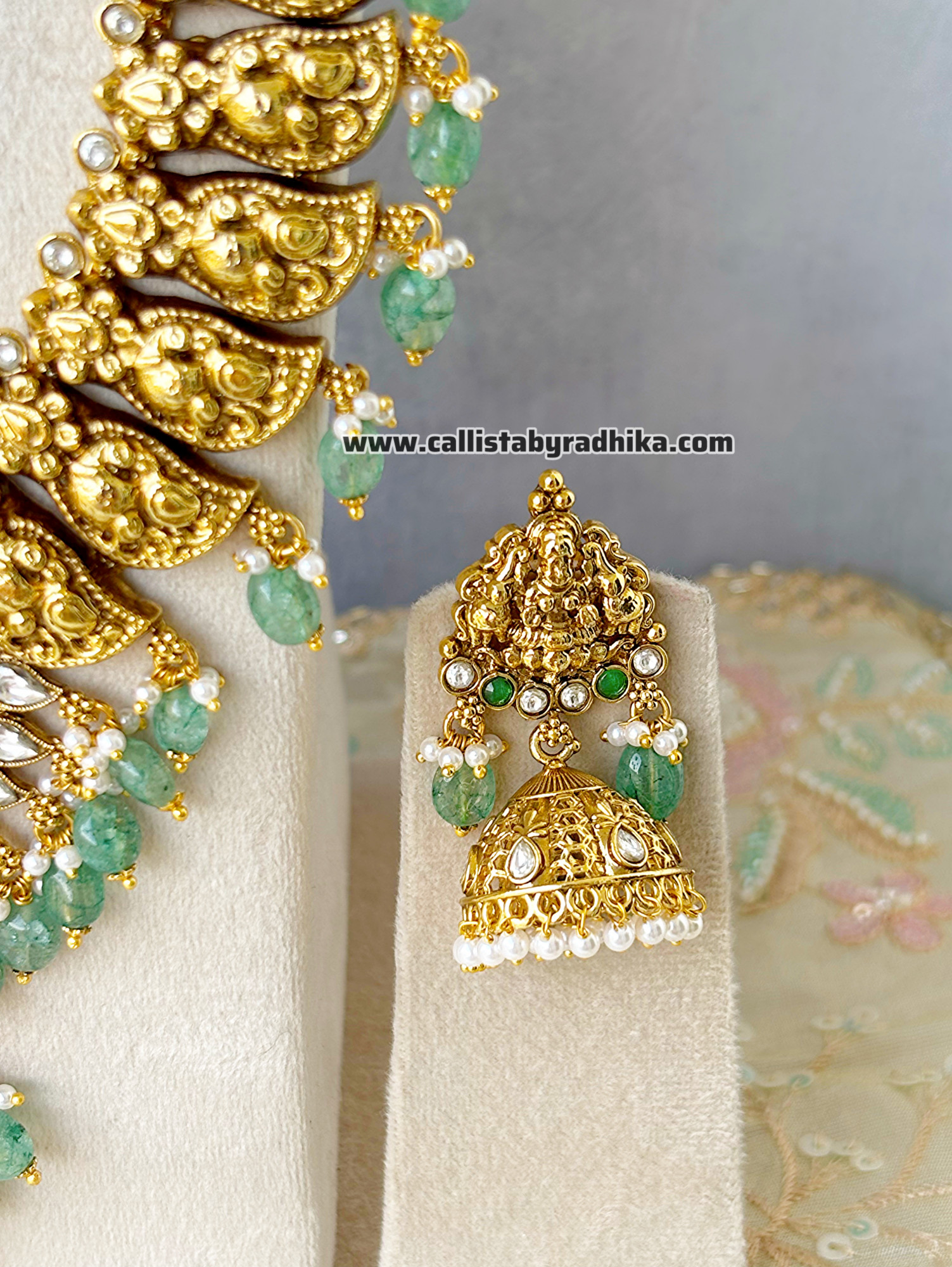 Gold Polish/Temple Bridal Long Neckpiece