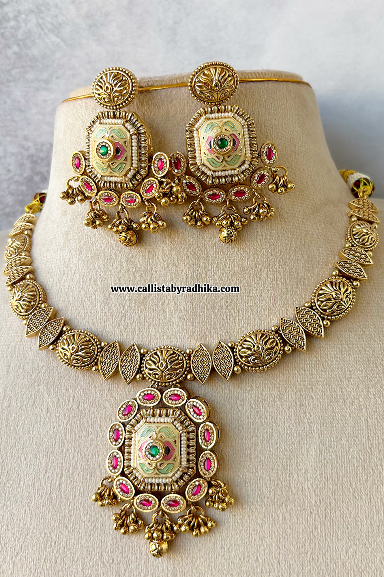 Rajwadi Meenakari Jadau Necklace