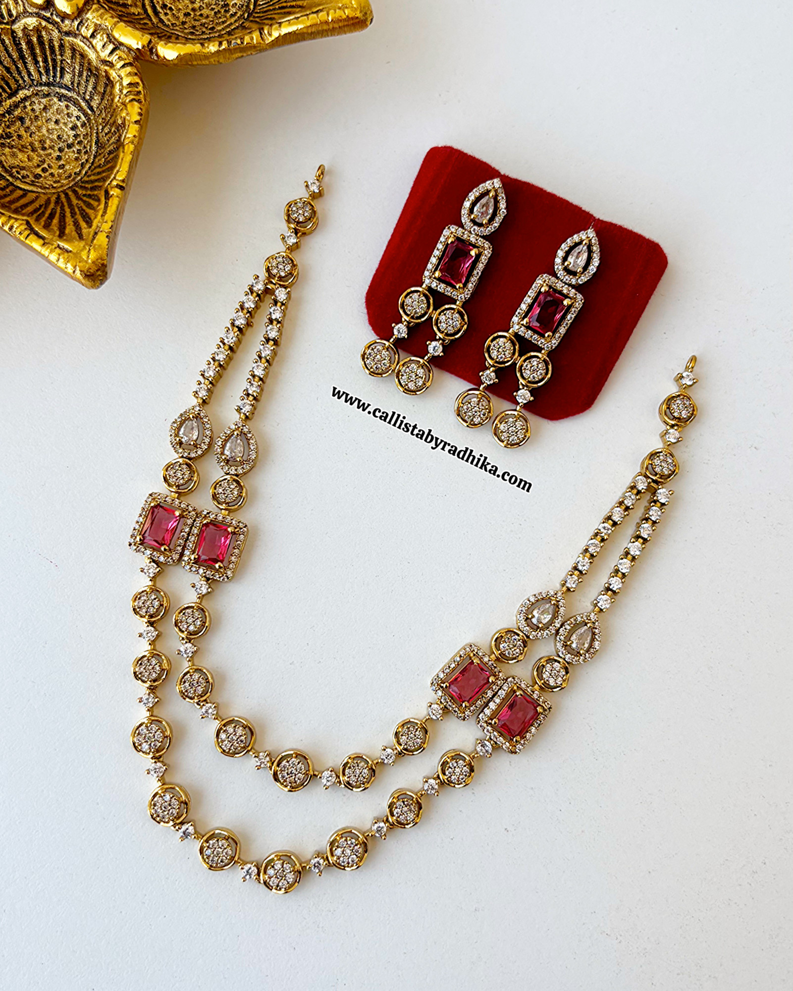 Cherry Red Stone Necklace