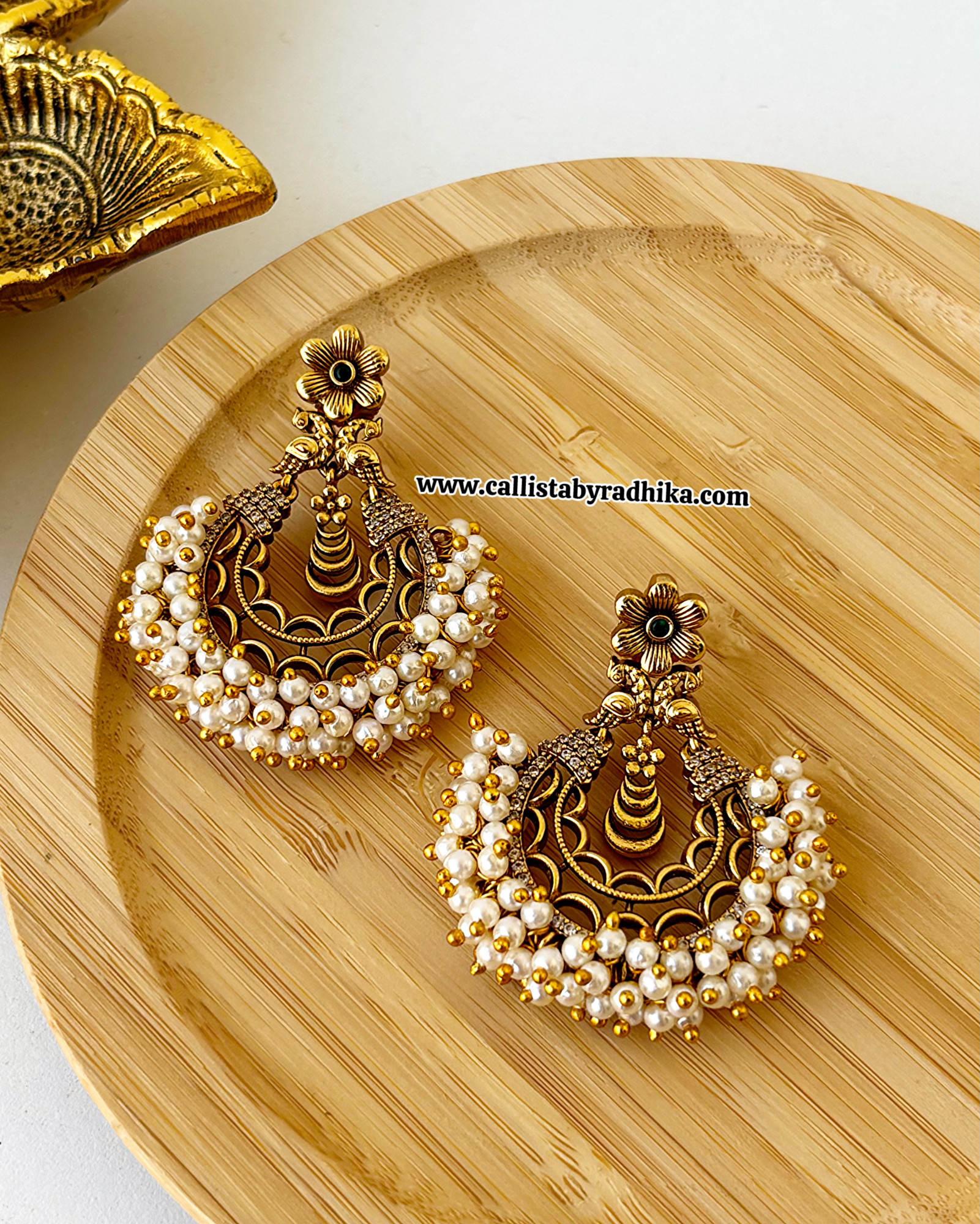 Chandbali with Pearl Drop