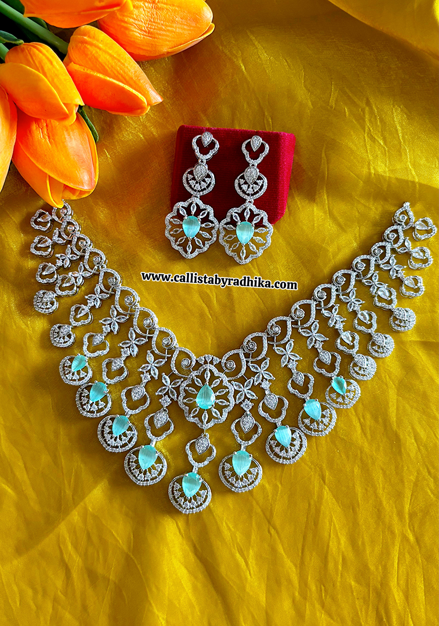 Mint Green Grand AD Necklace