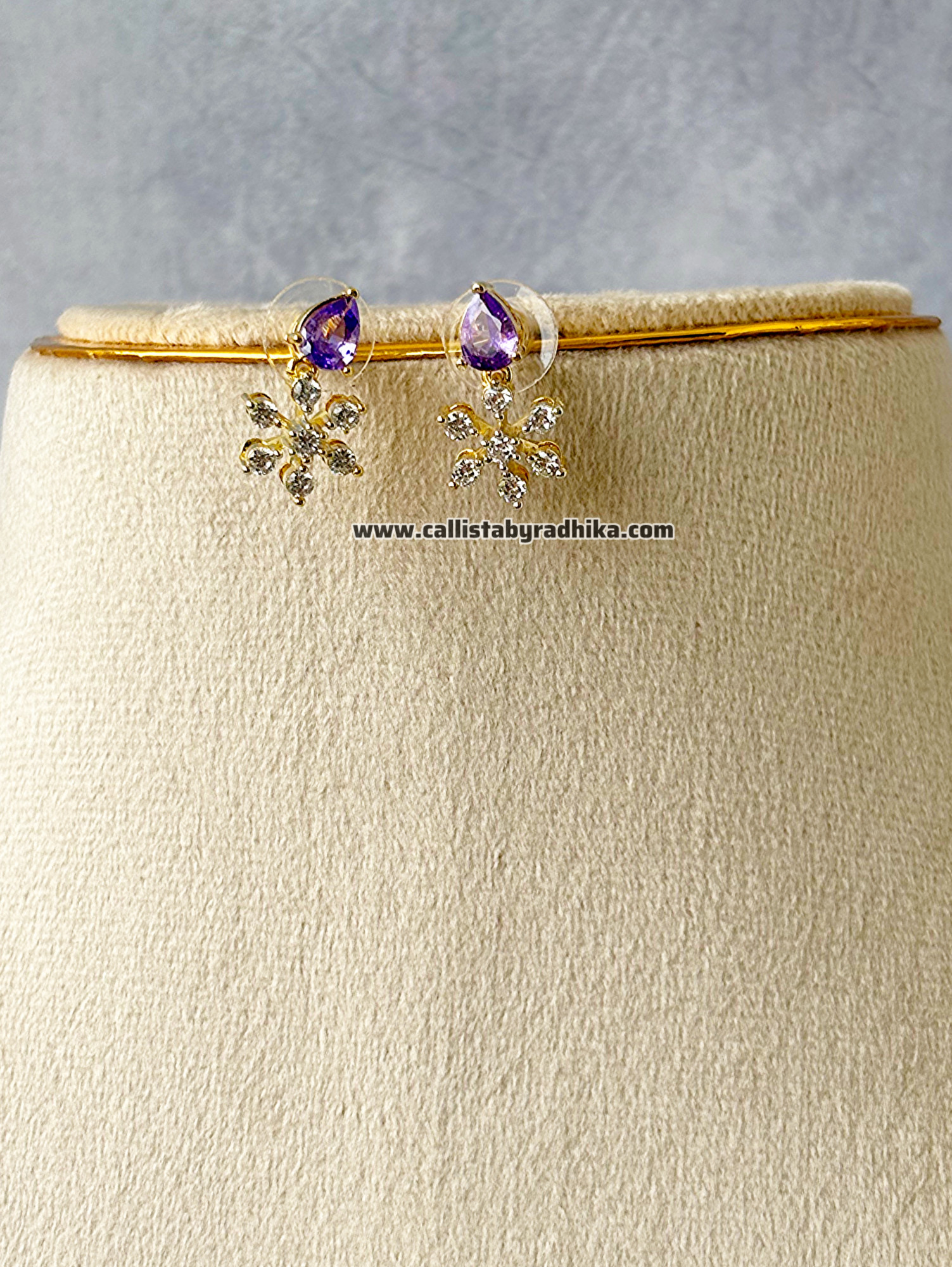 Diamond Look-Alike Purple Long Necklace