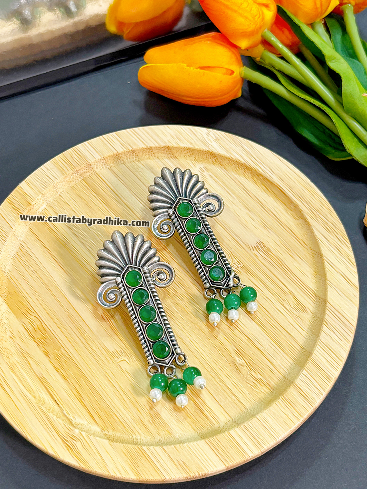 Silver Replica Long Studs