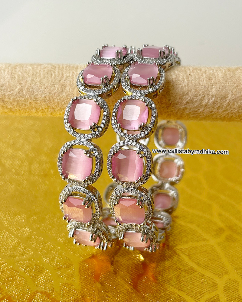 Image of Blush Pink AD Stone Bangle