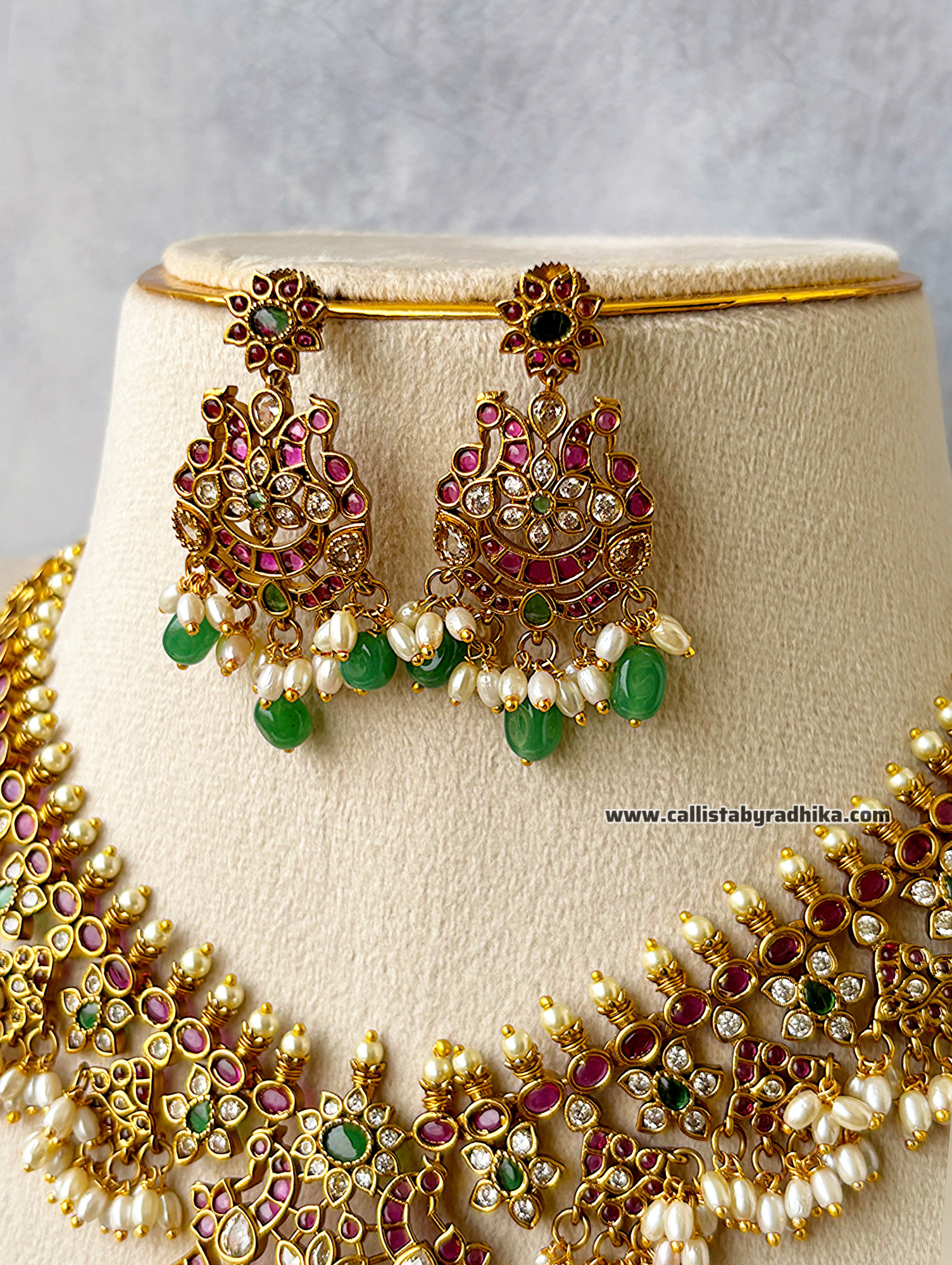 Jadau Replica Kemp Stone Necklace