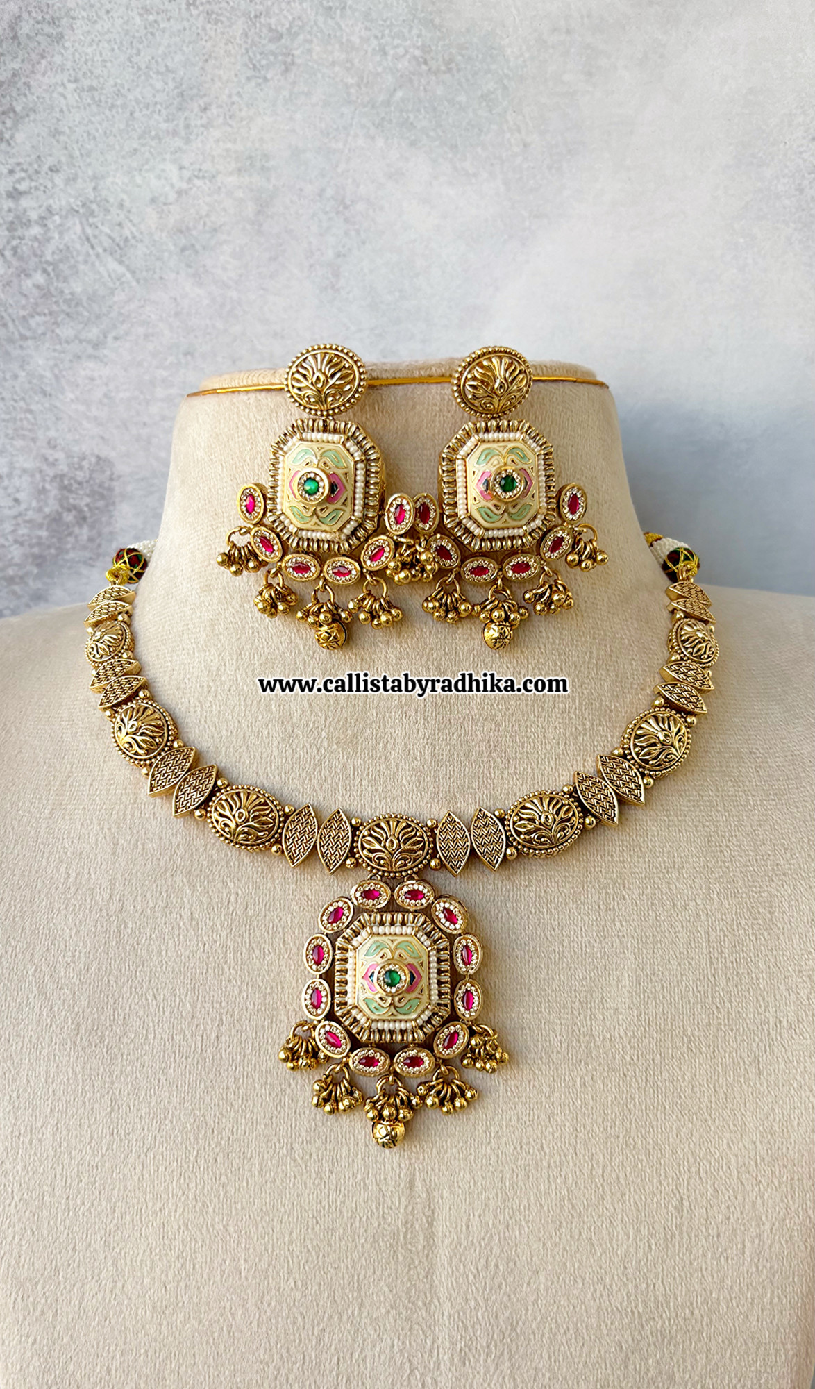 Rajwadi Meenakari Jadau Necklace