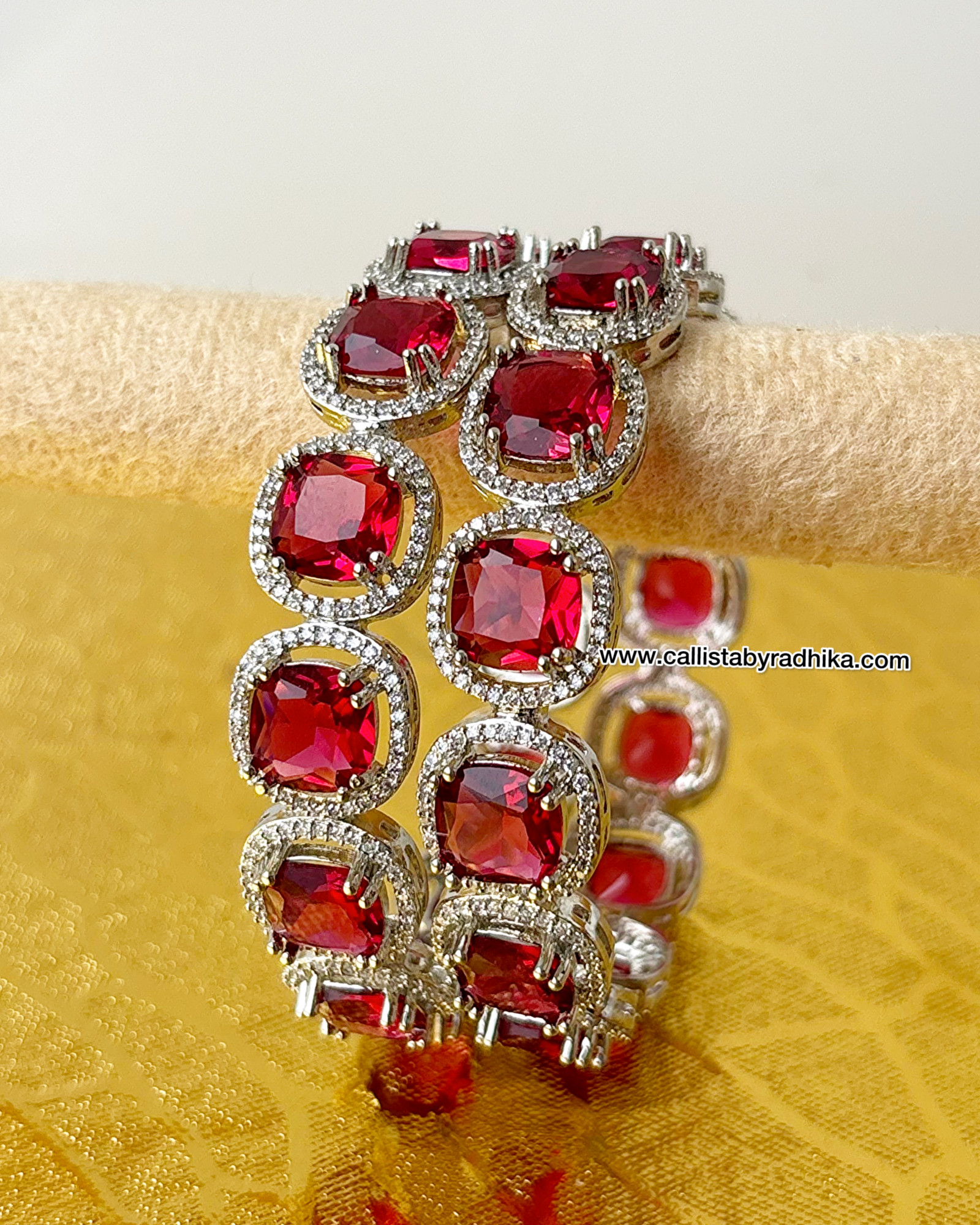 Red AD Stone Bangle