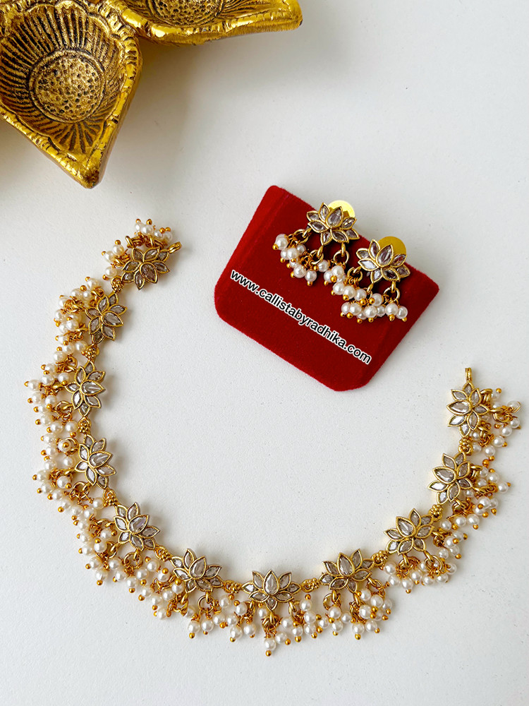 Image of Lotus White Stone Neckpiece