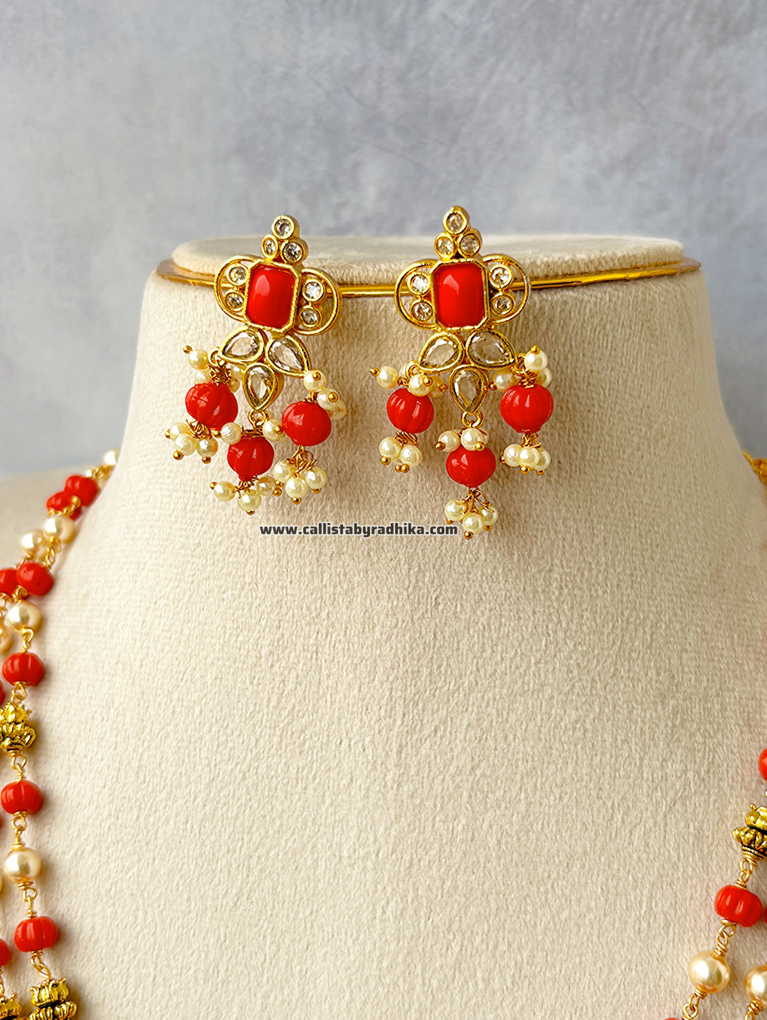 Coral Long Neckpiece