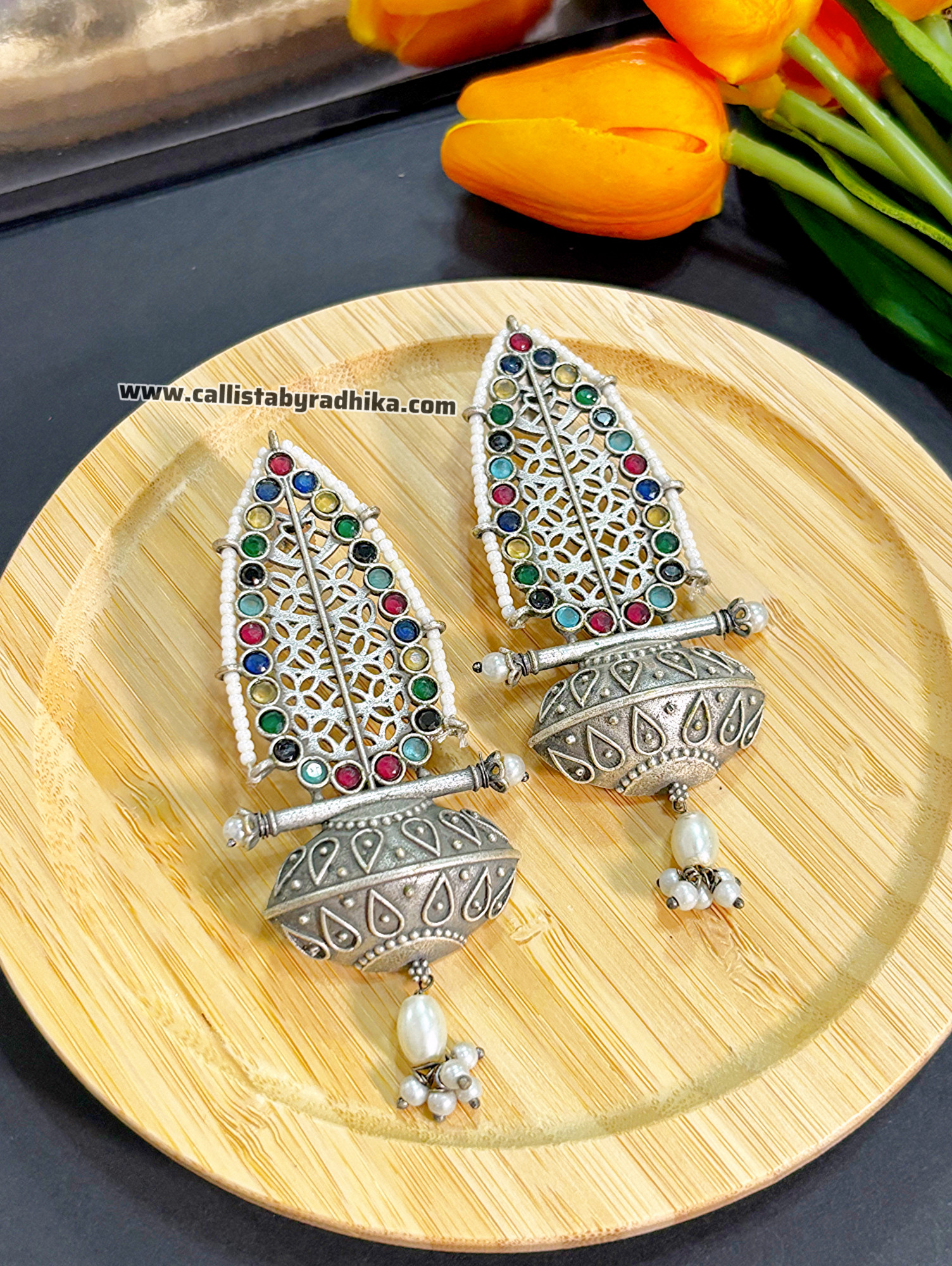 Silver Replica Long Earring