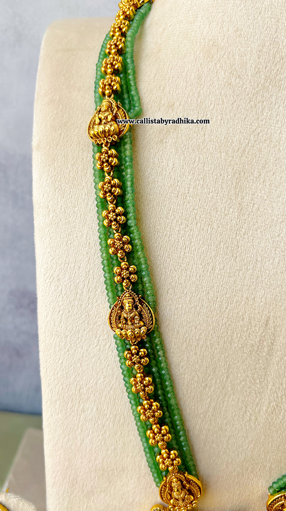 Green Beads Nakshi Long Haaram