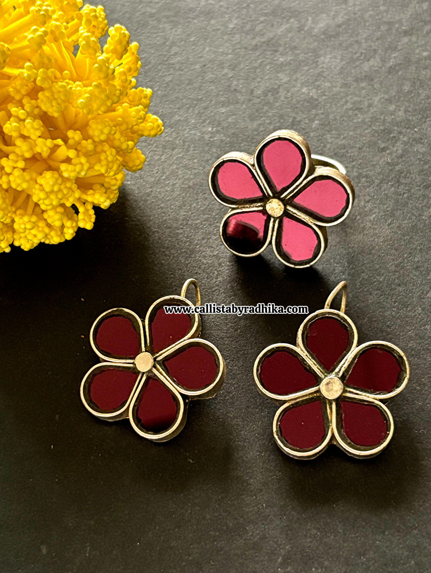 Real Glass Earrings Set