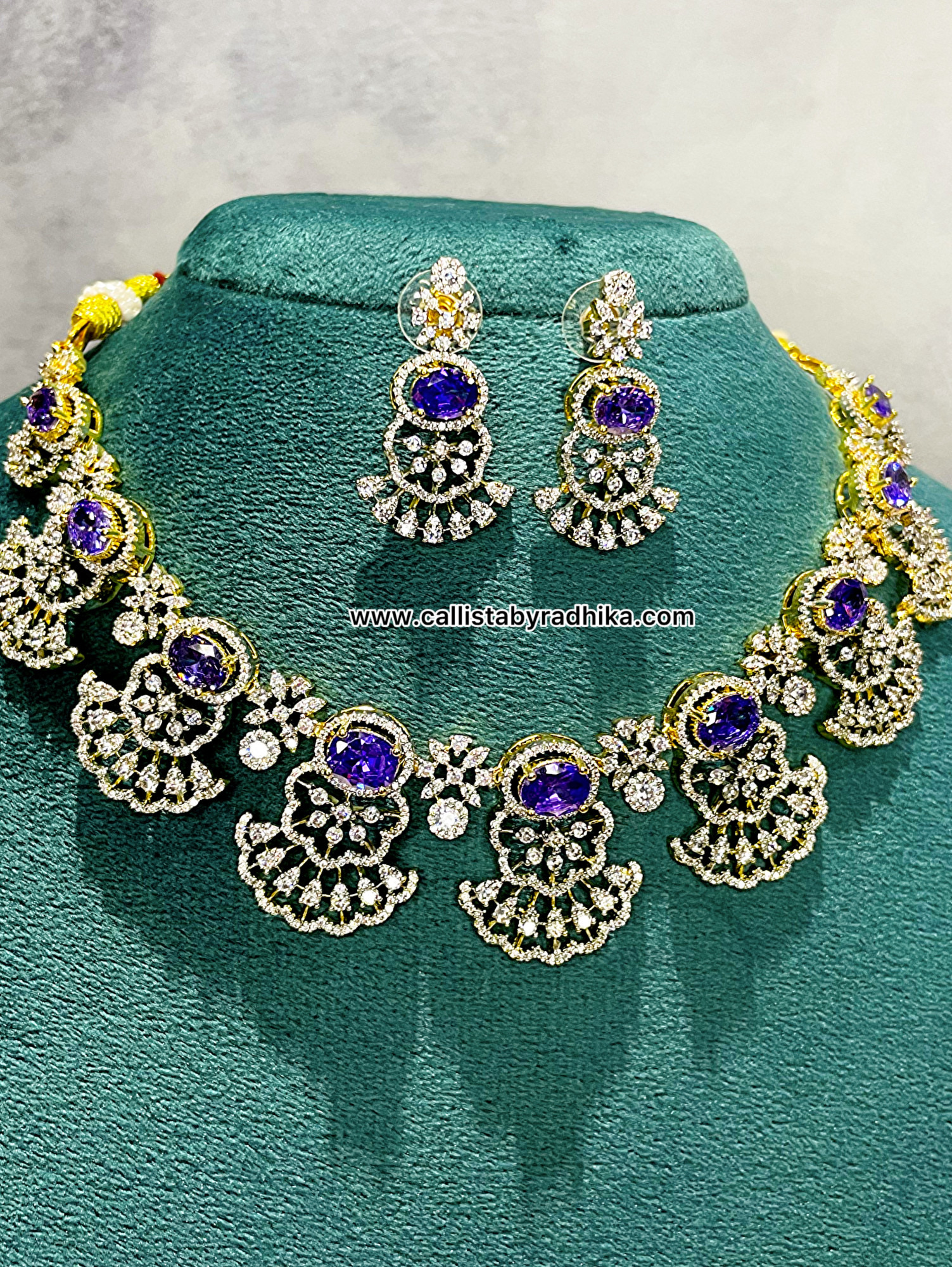 Purple Diamond Look-Alike Choker