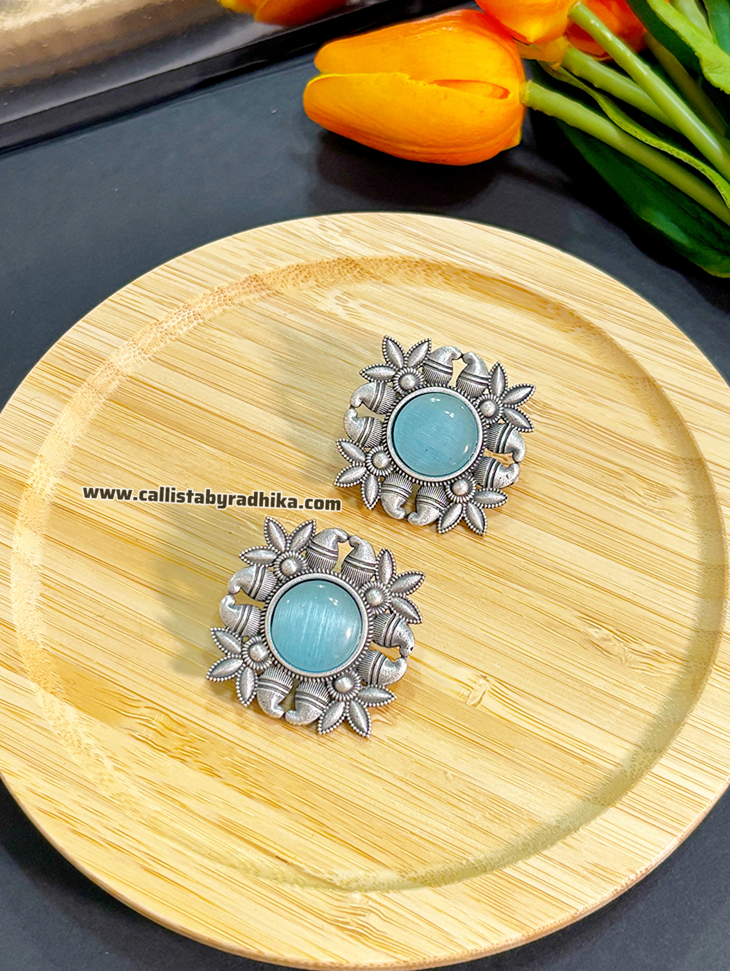 Silver Replica Stone Studs