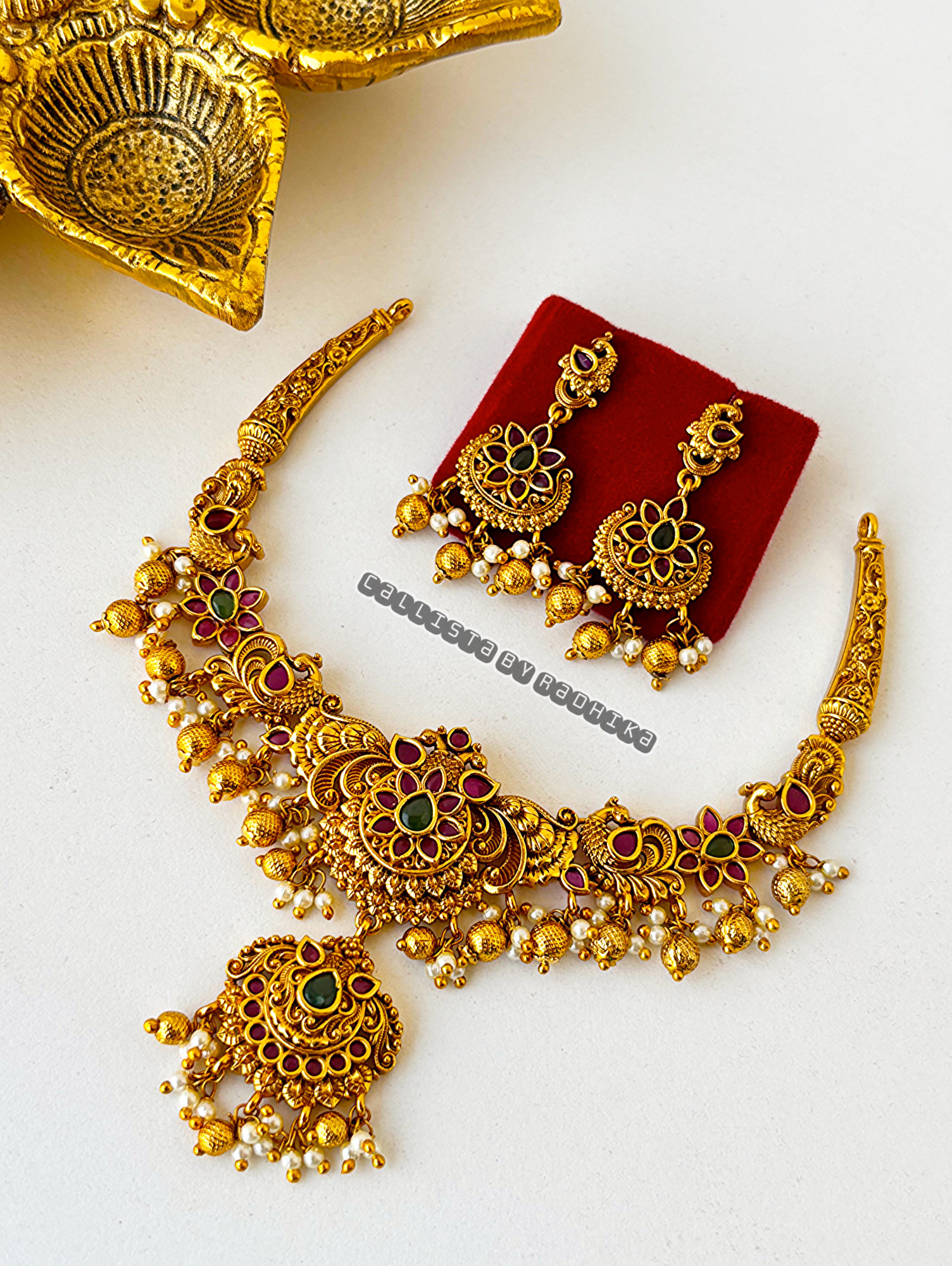 Gold Polish/Temple Long Neckpiece(GP-069)