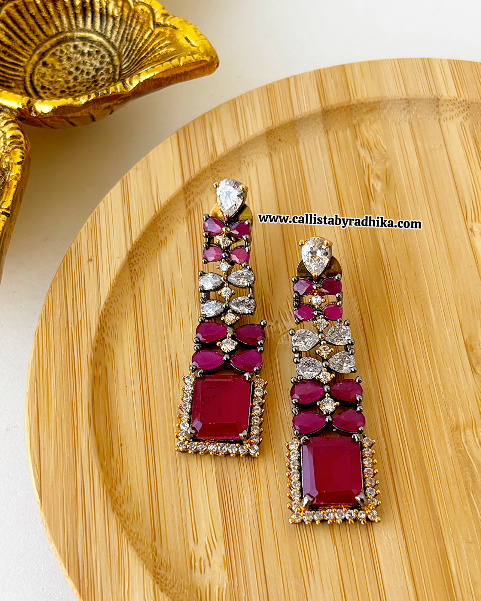Ruby AD Stone Earrings