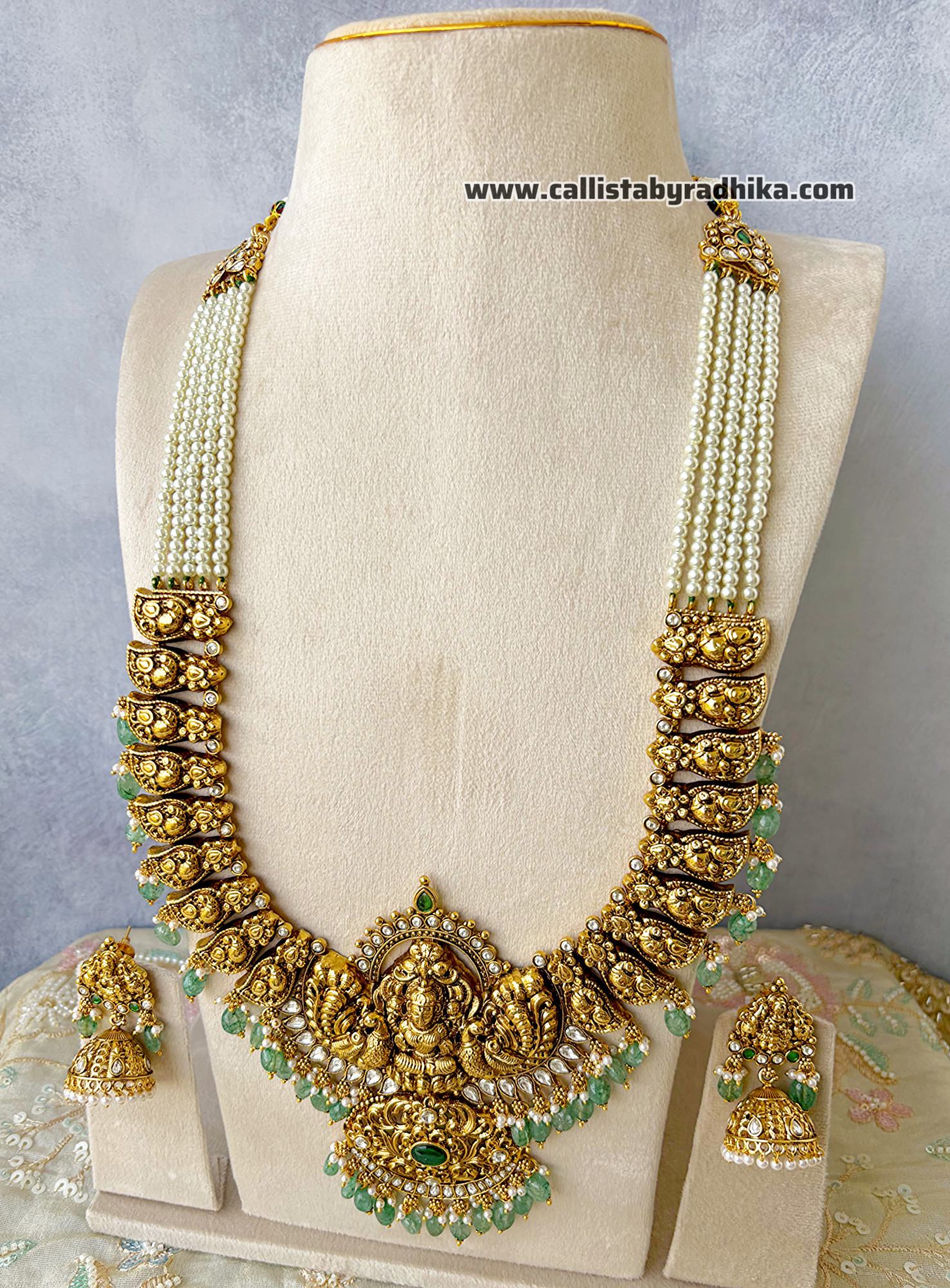Gold Polish/Temple Bridal Long Neckpiece