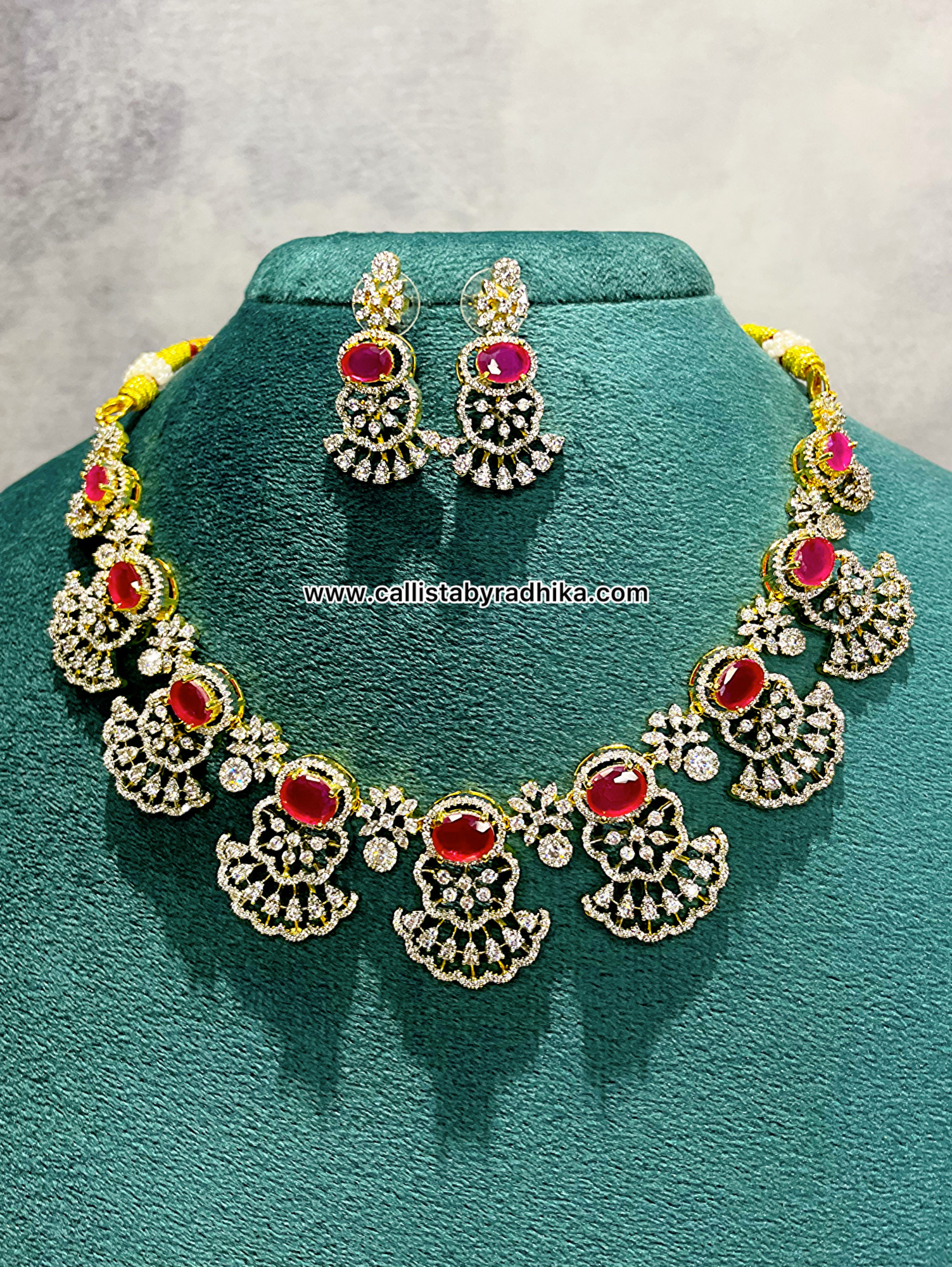 Ruby Diamond Look-Alike Choker