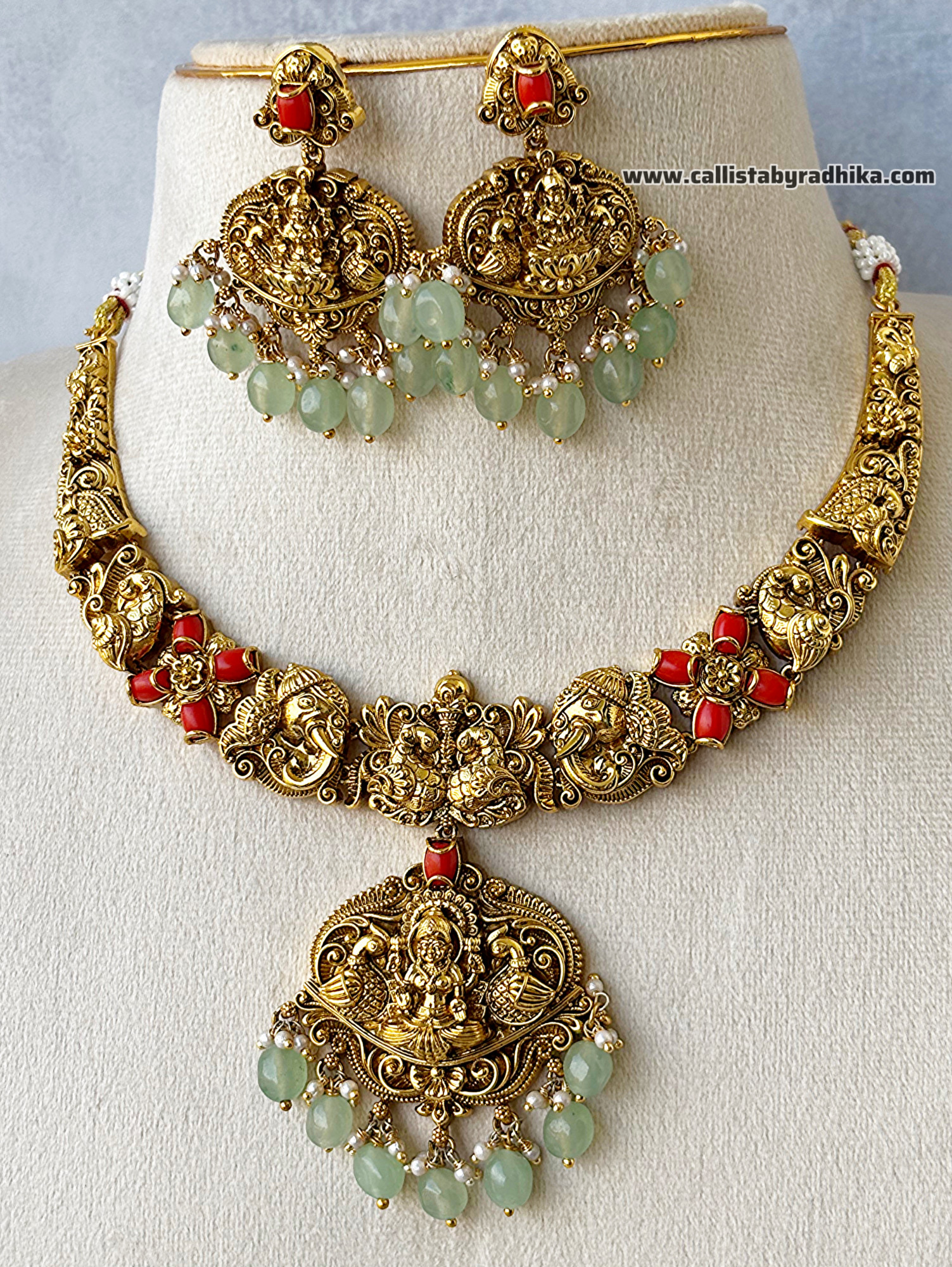 Coral Nakshi Necklace