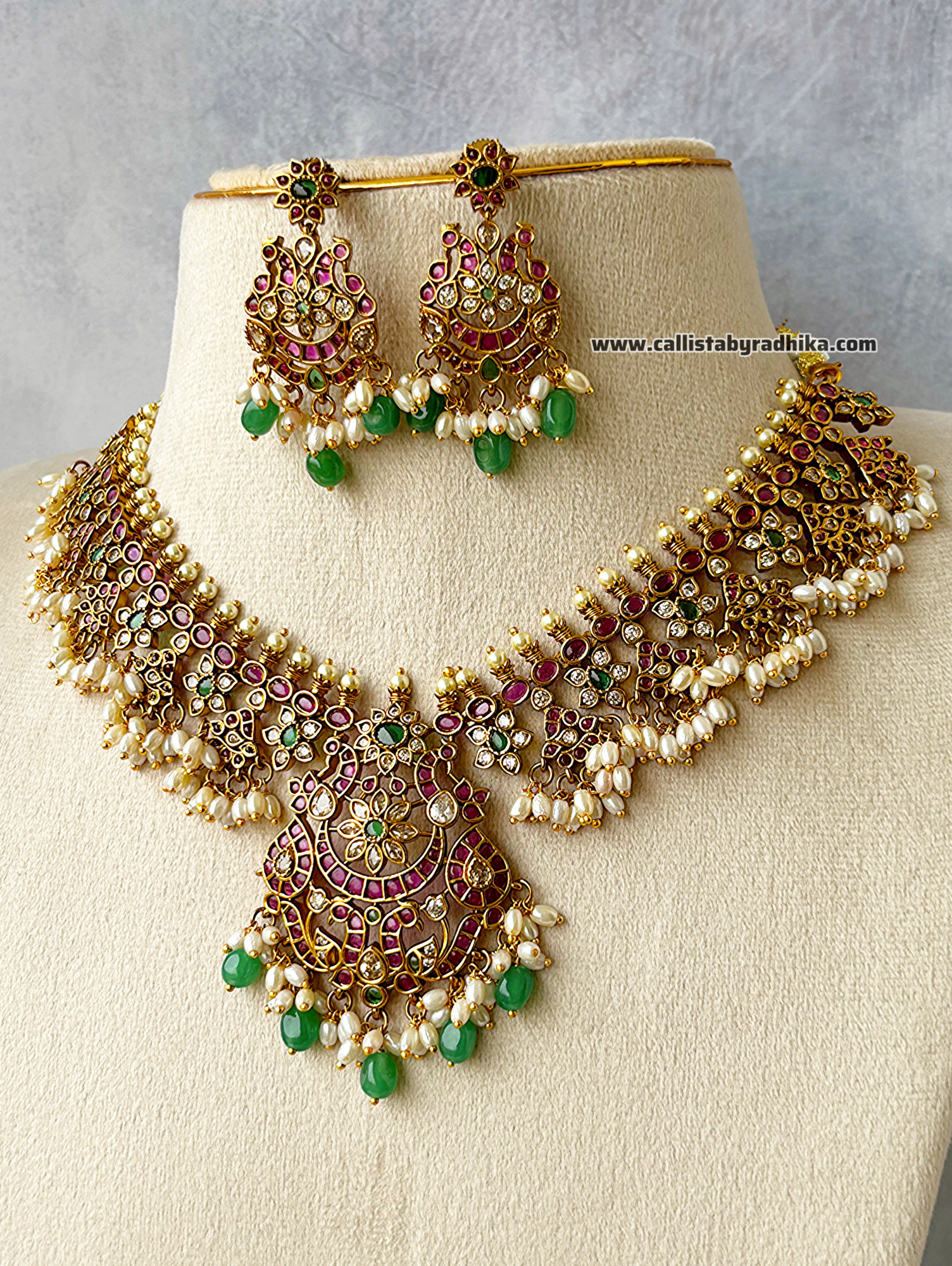 Jadau Replica Kemp Stone Necklace