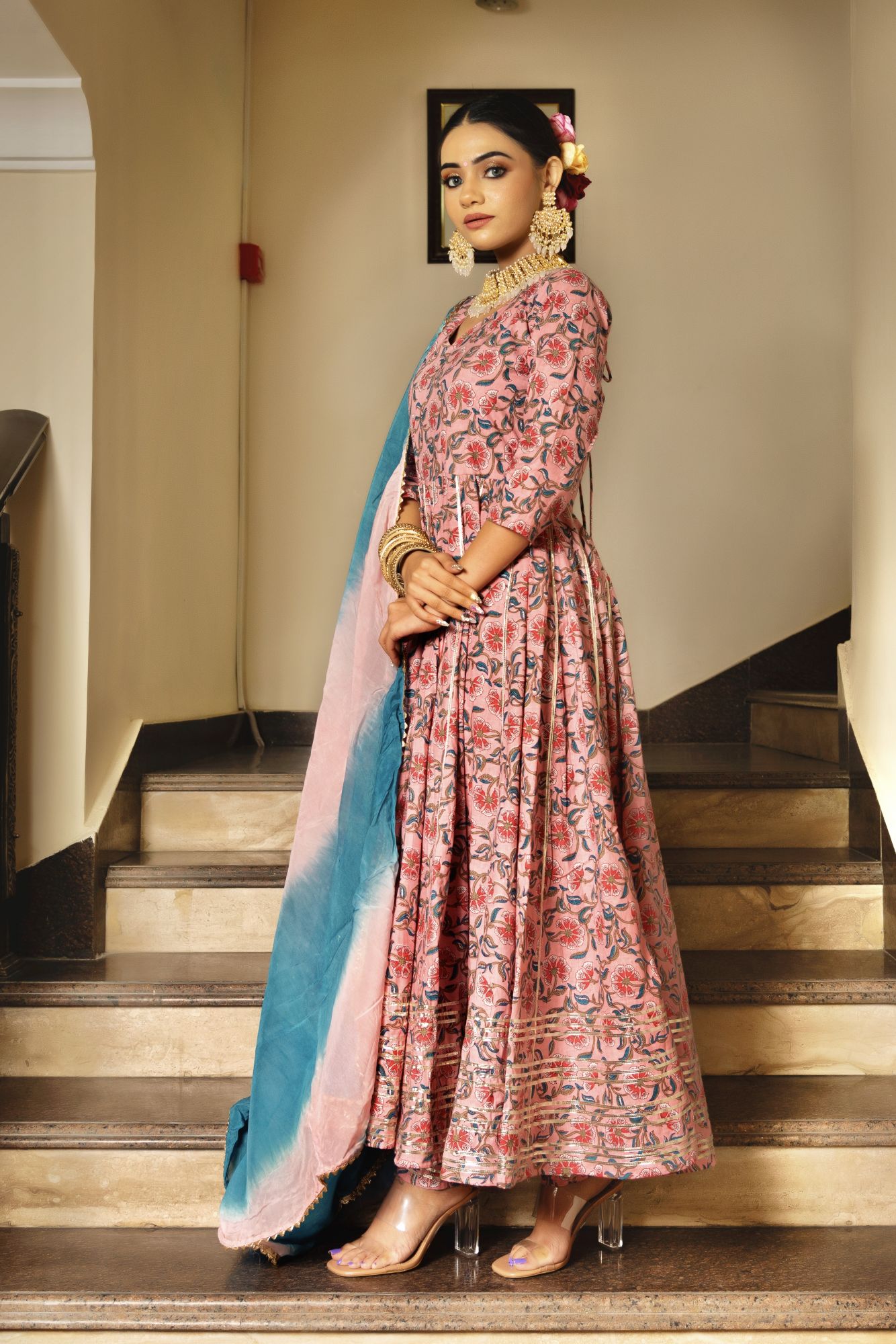 Poppy Moon Gotapatti Anarkali Suit Set