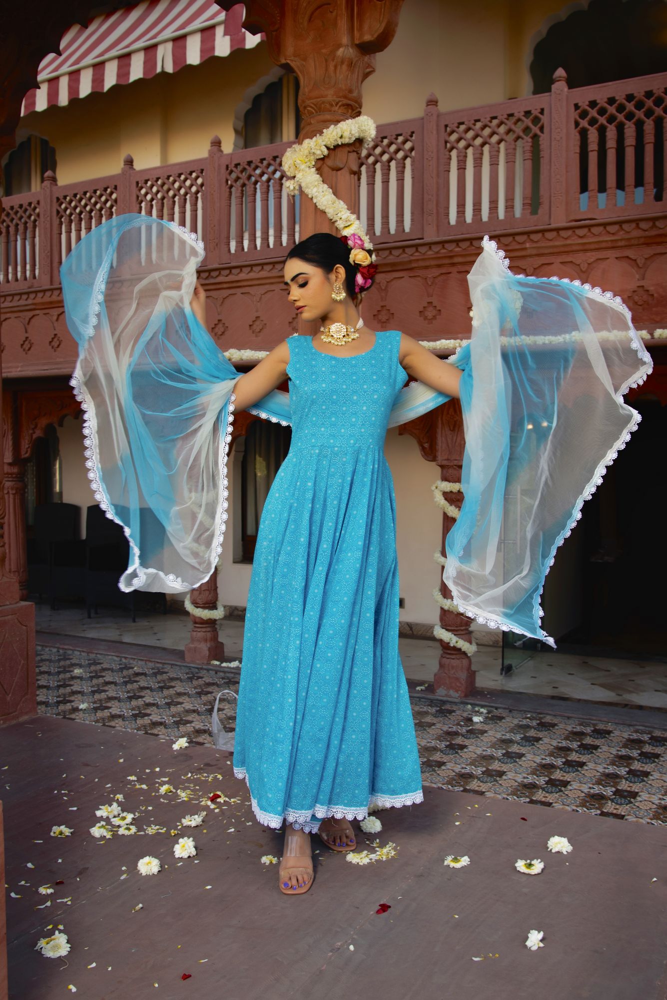 Dolphin Wings Anarkali Suit Set