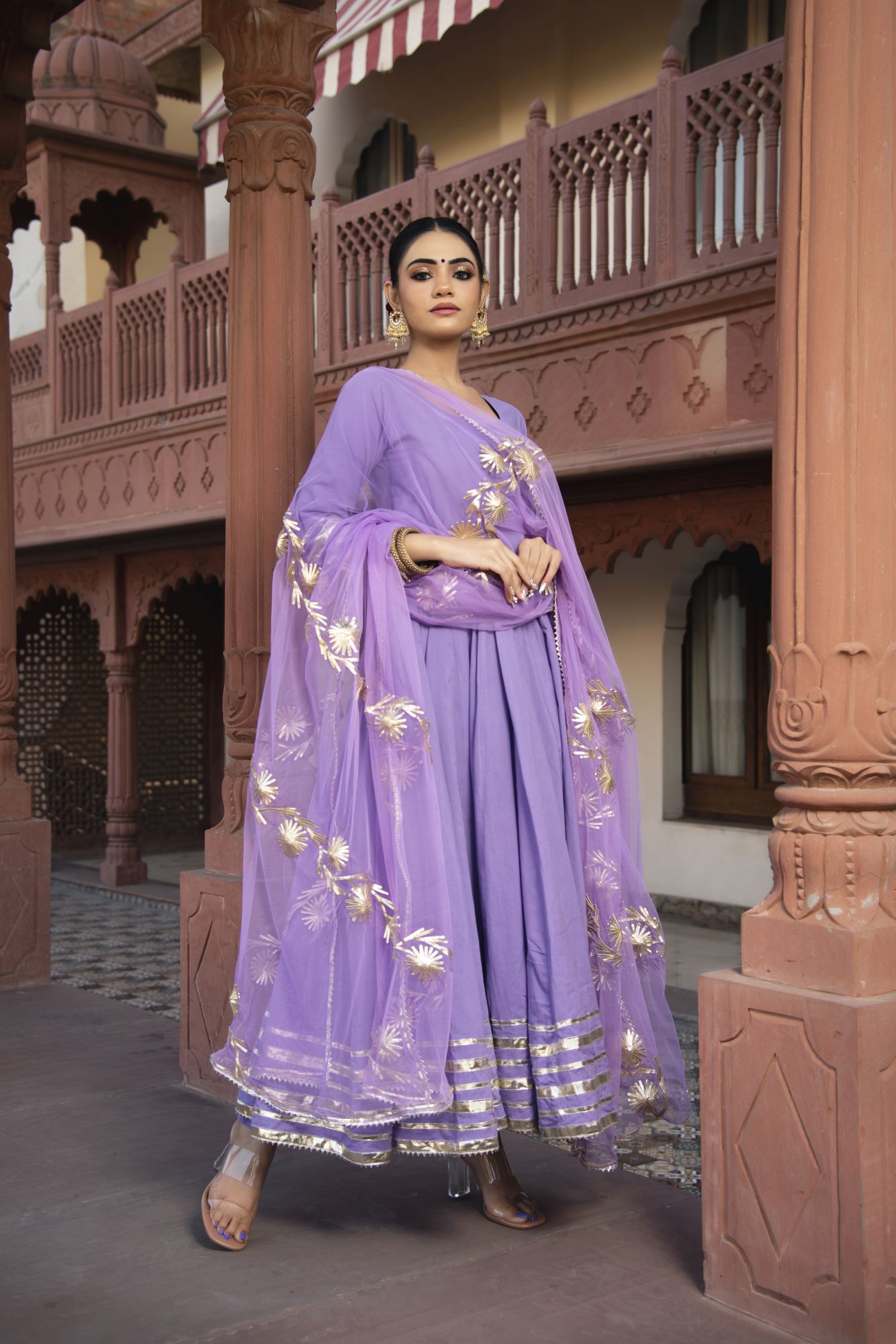 Lilac Diva Gotapatii Anarkali Suit Set