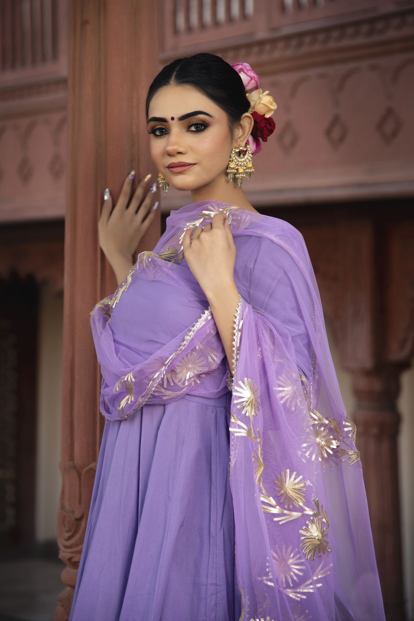Lilac Diva Gotapatii Anarkali Suit Set