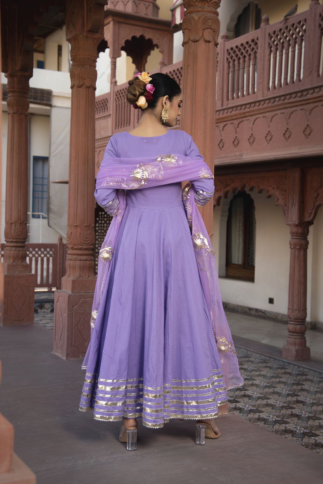 Lilac Diva Gotapatii Anarkali Suit Set