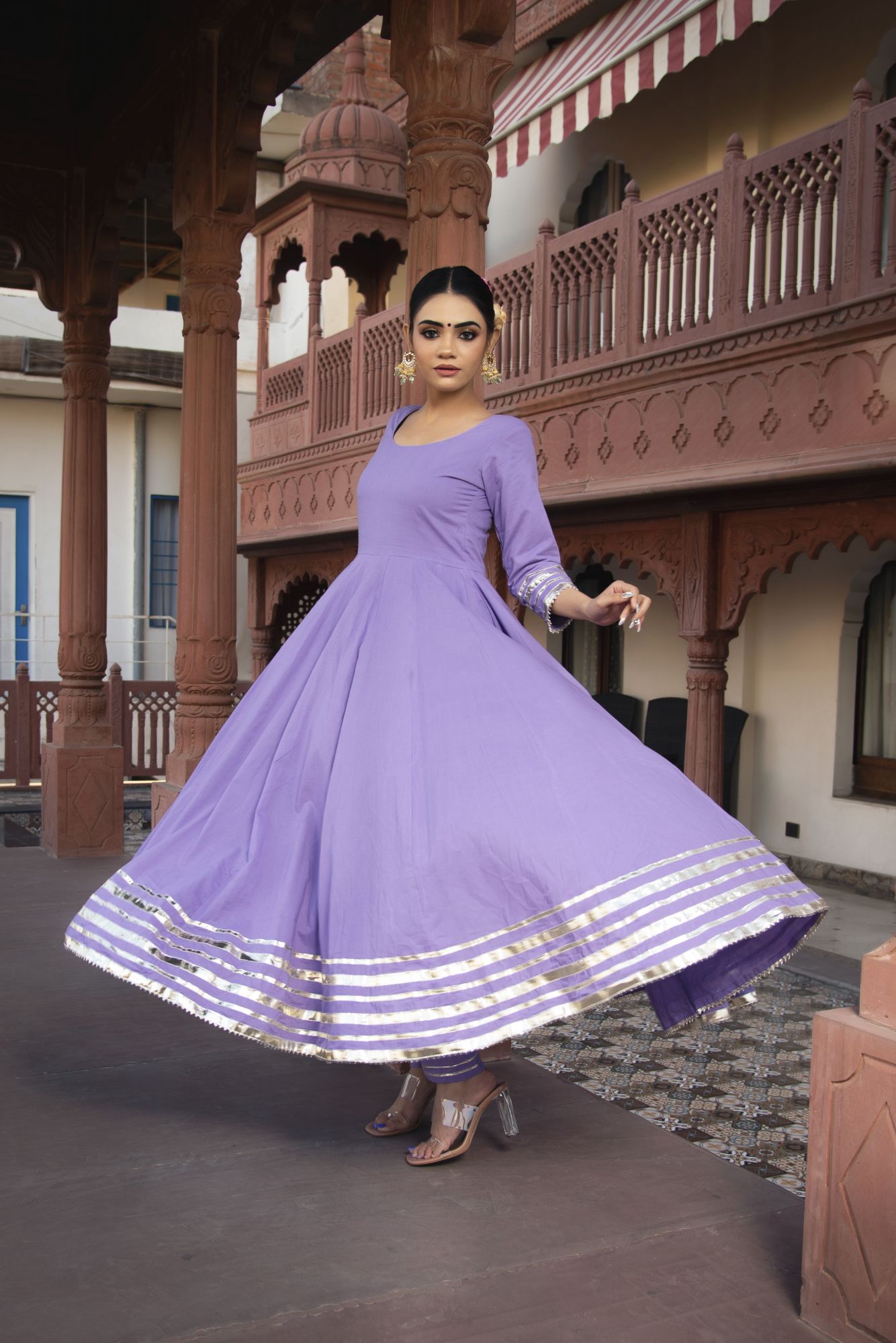 Lilac Diva Gotapatii Anarkali Suit Set