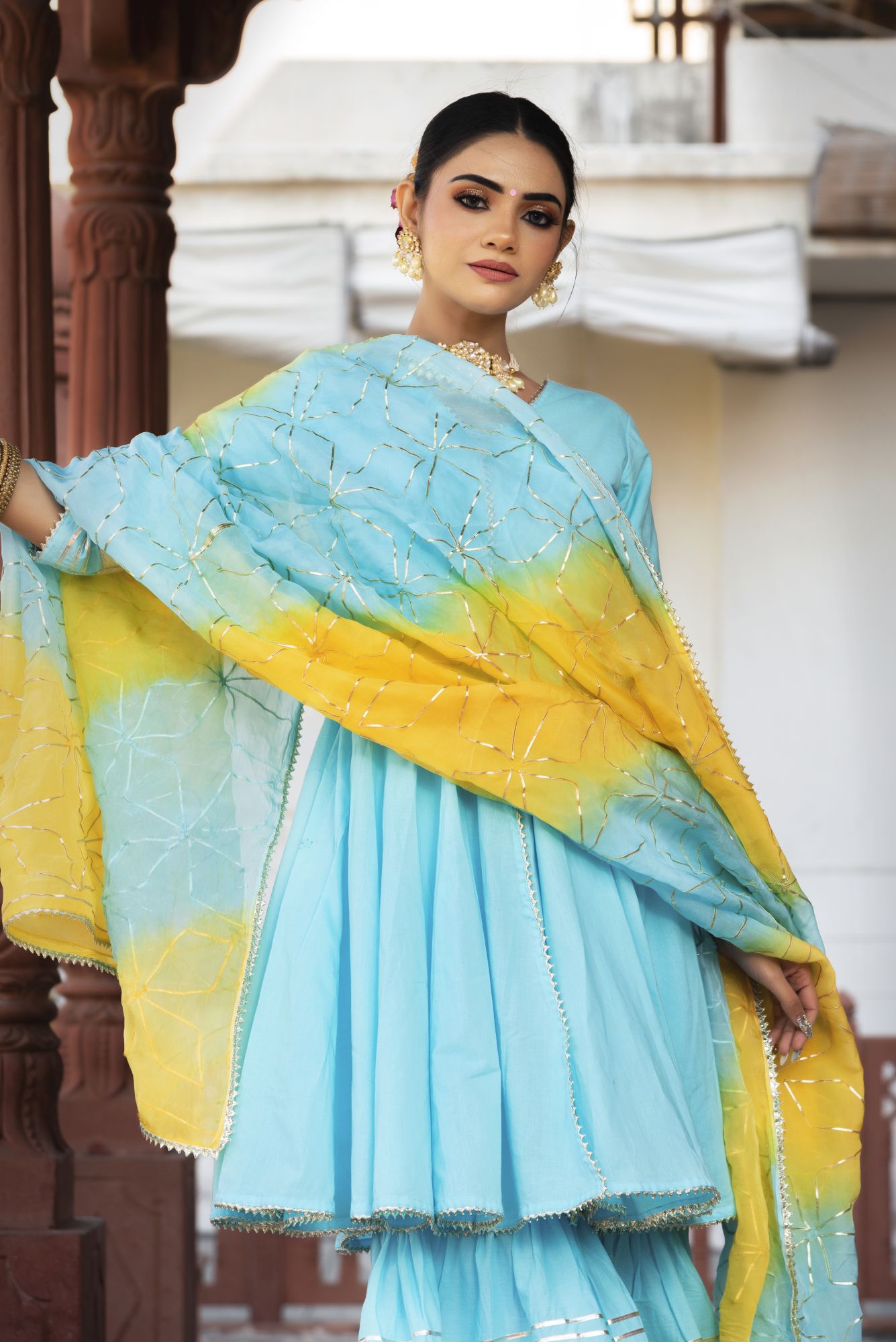 Firozi Gotapatti Sharara Set