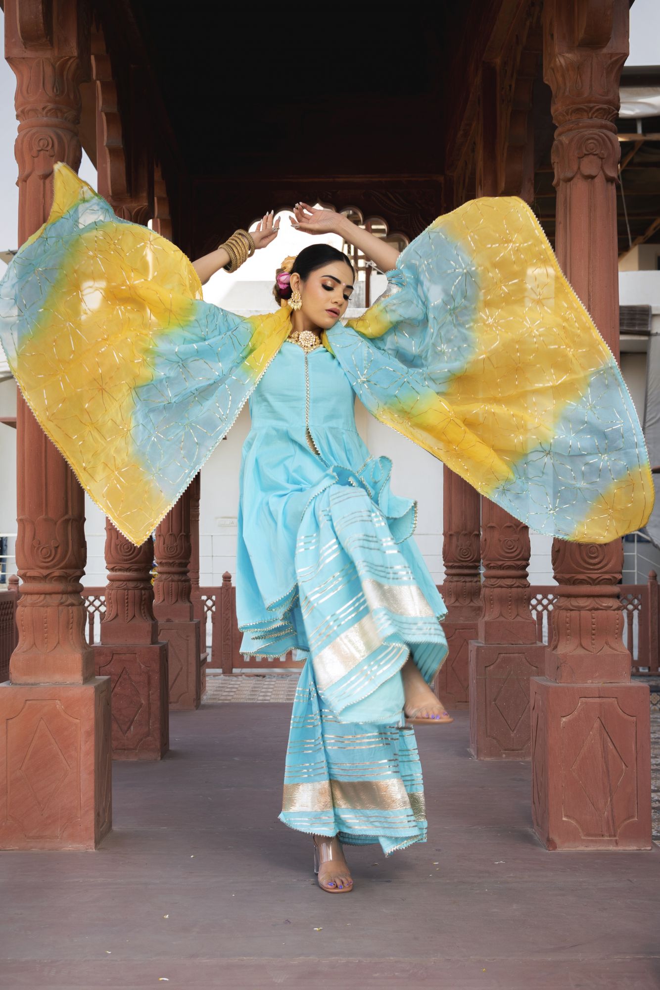 Firozi Gotapatti Sharara Set