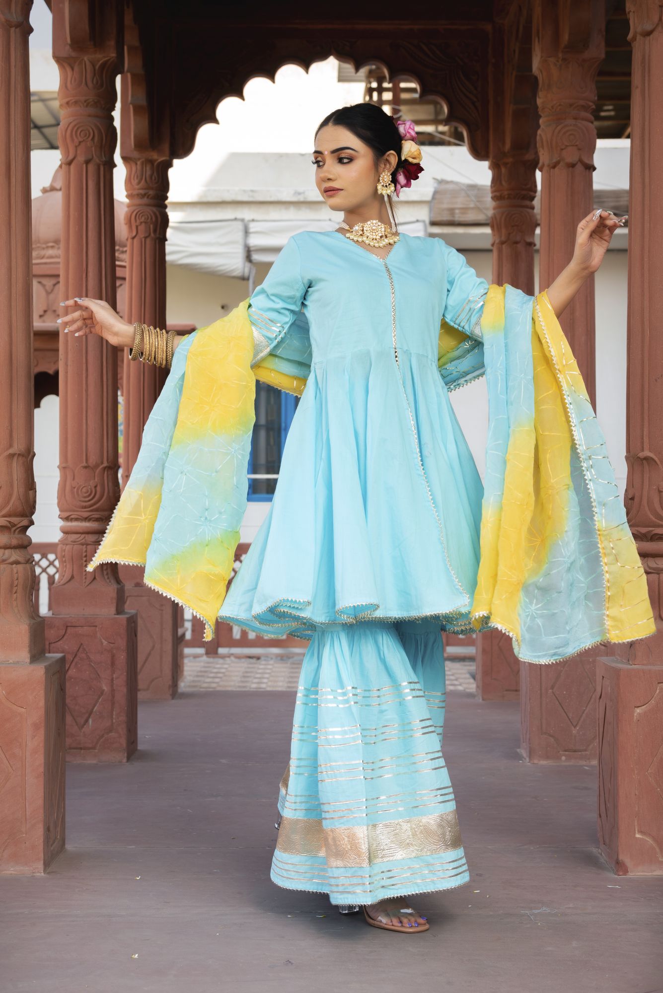 Firozi Gotapatti Sharara Set