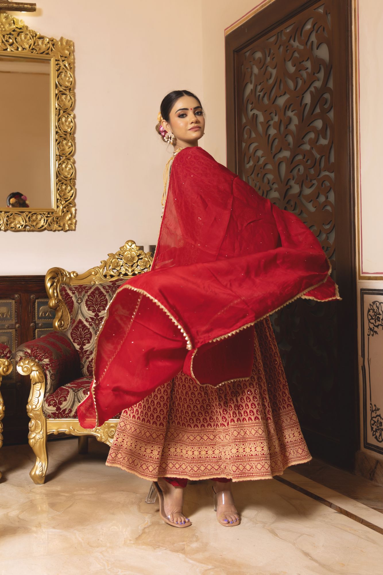 Royal Maan Chikankari Anarkali Suit Set