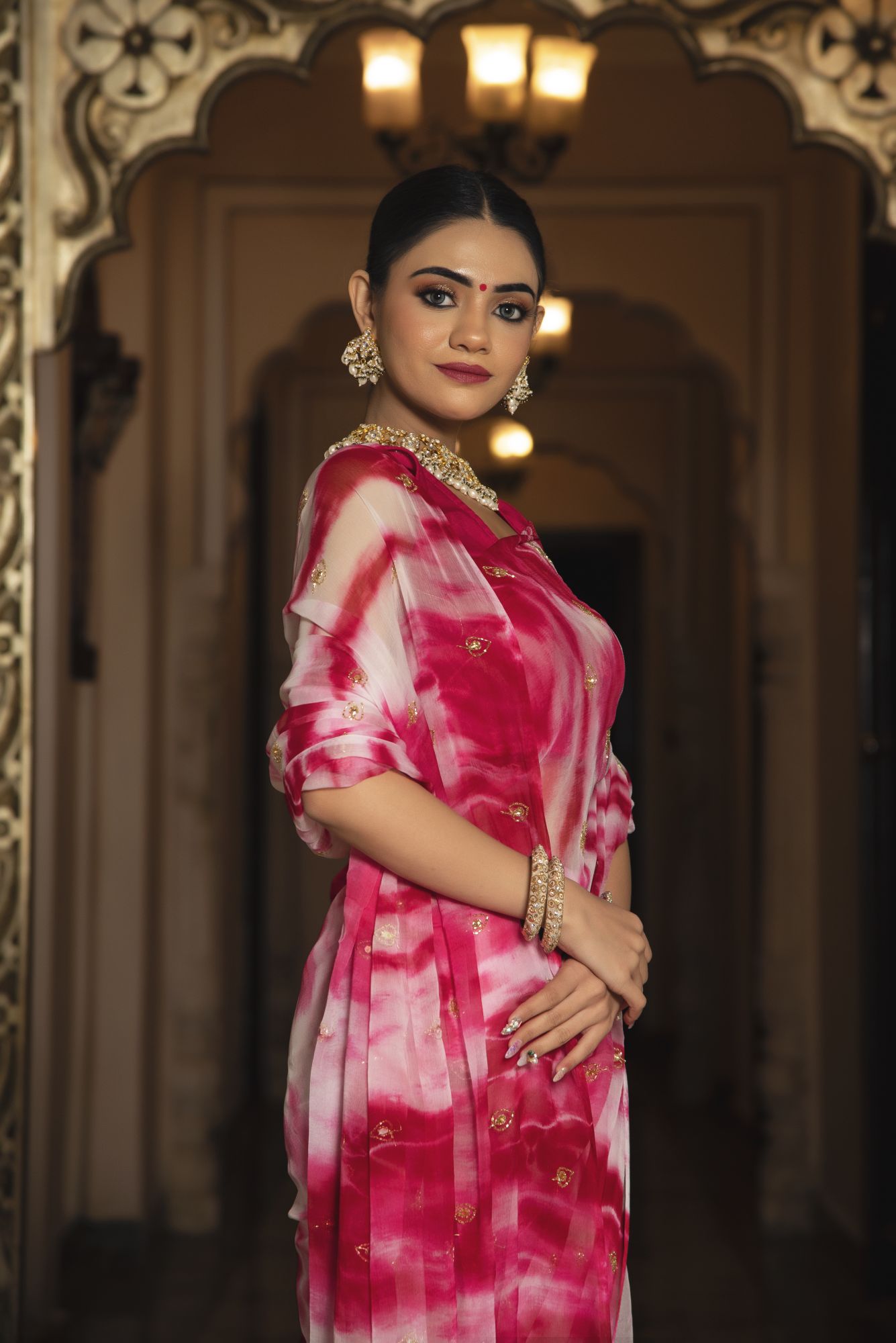 Urban Mix Tie and Dye Chiffon Saree