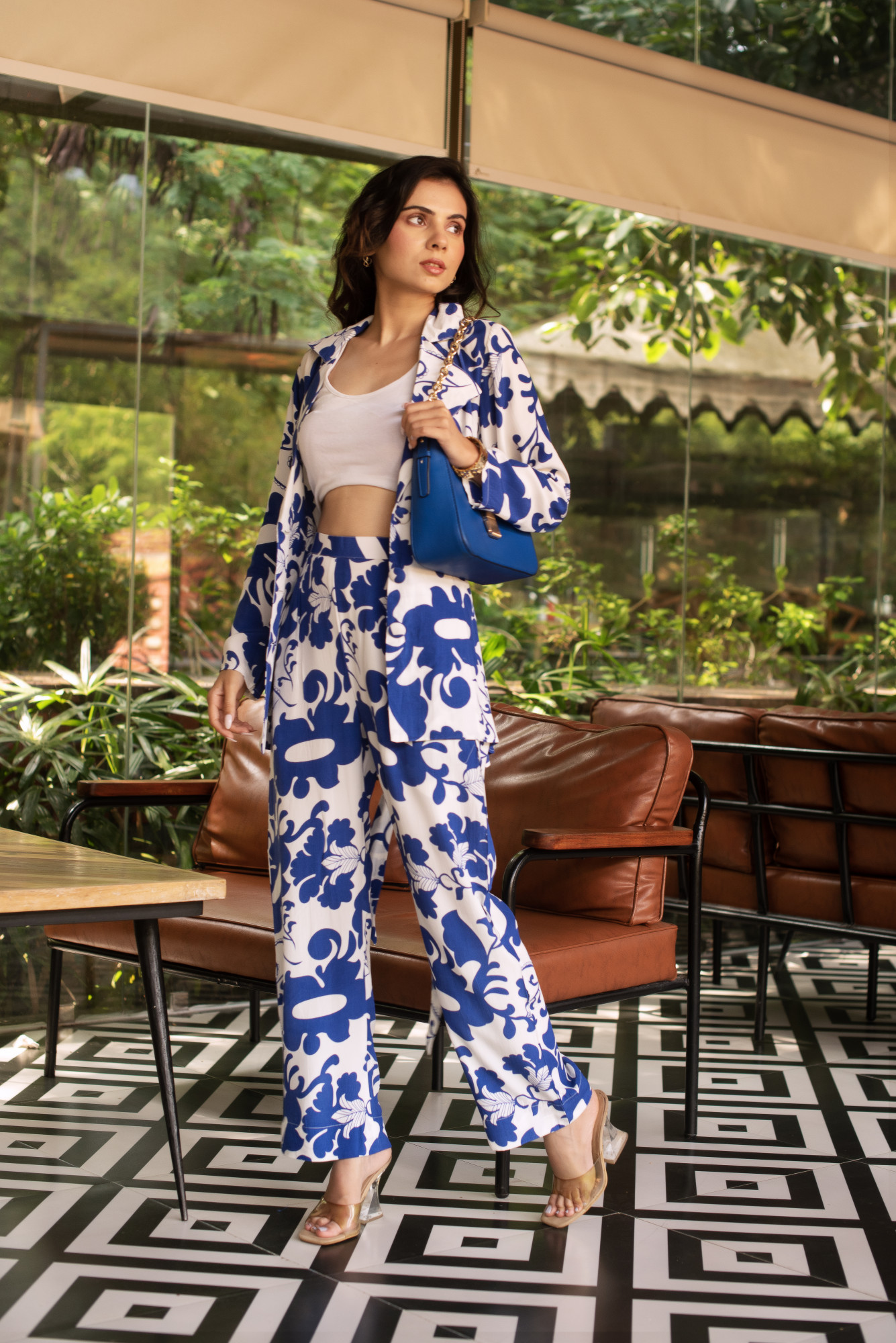 Blue and White Coord Set