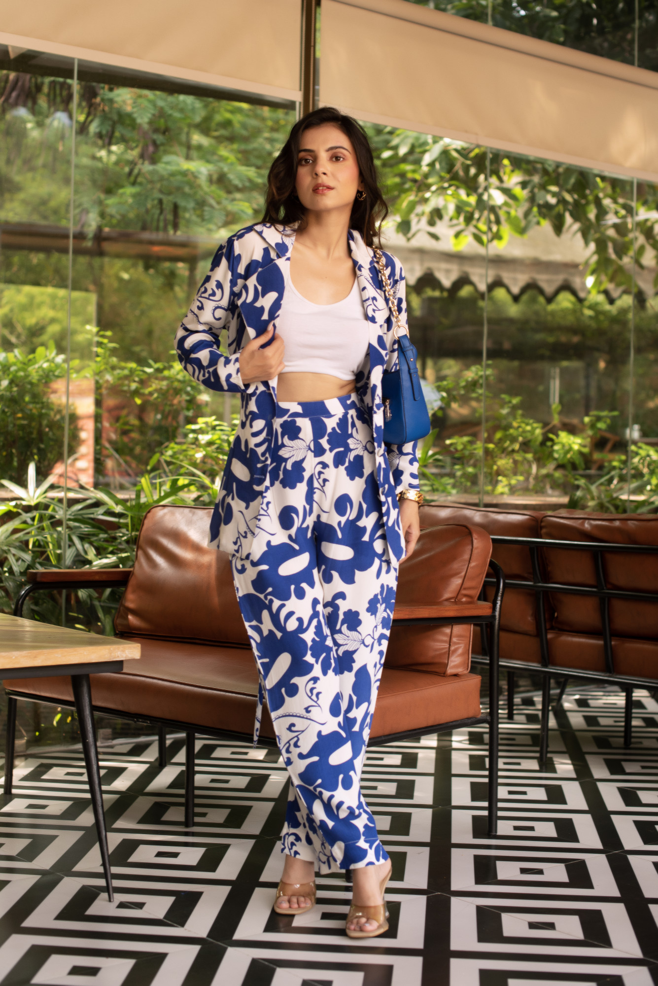 Blue and White Coord Set