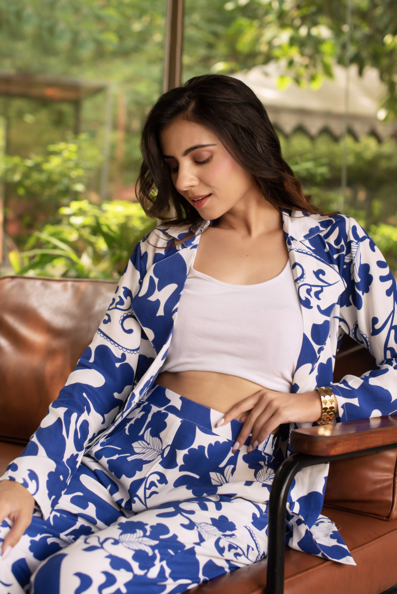 Blue and White Coord Set