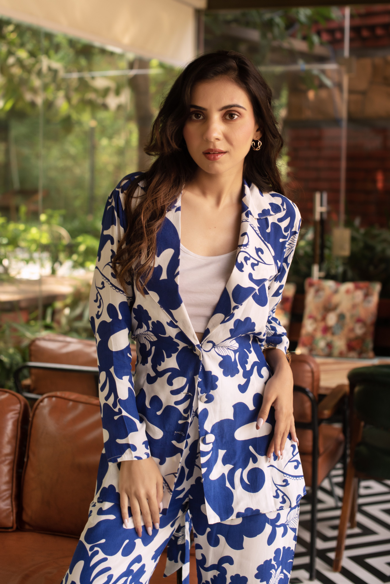 Blue and White Coord Set