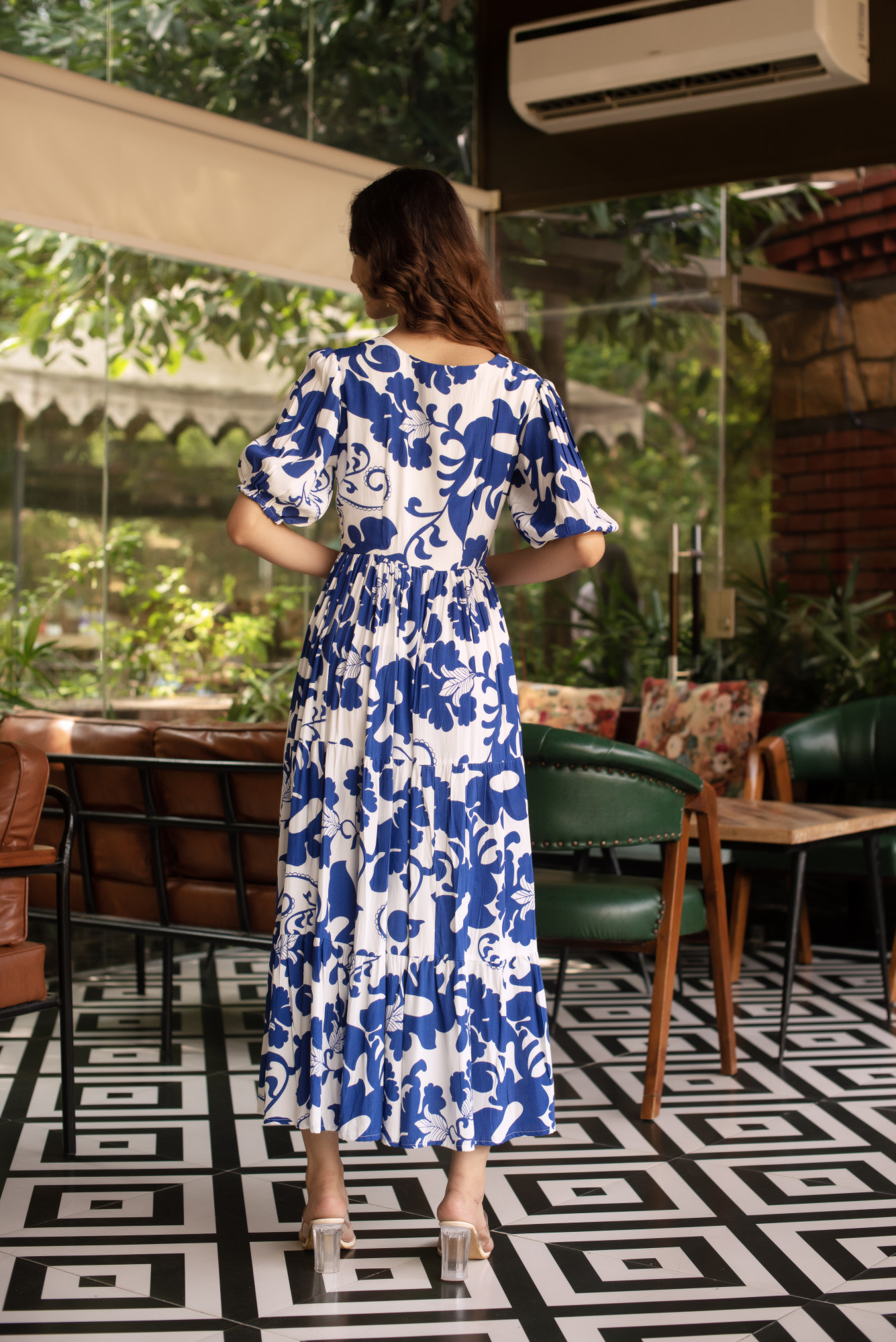 Blue and White Dress