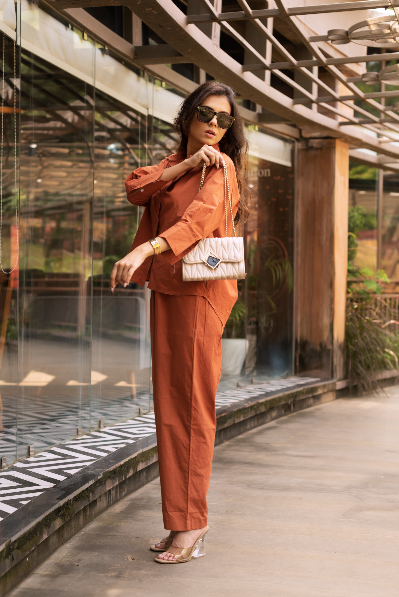 Walnut Brown Poplin Cotton Coord Set