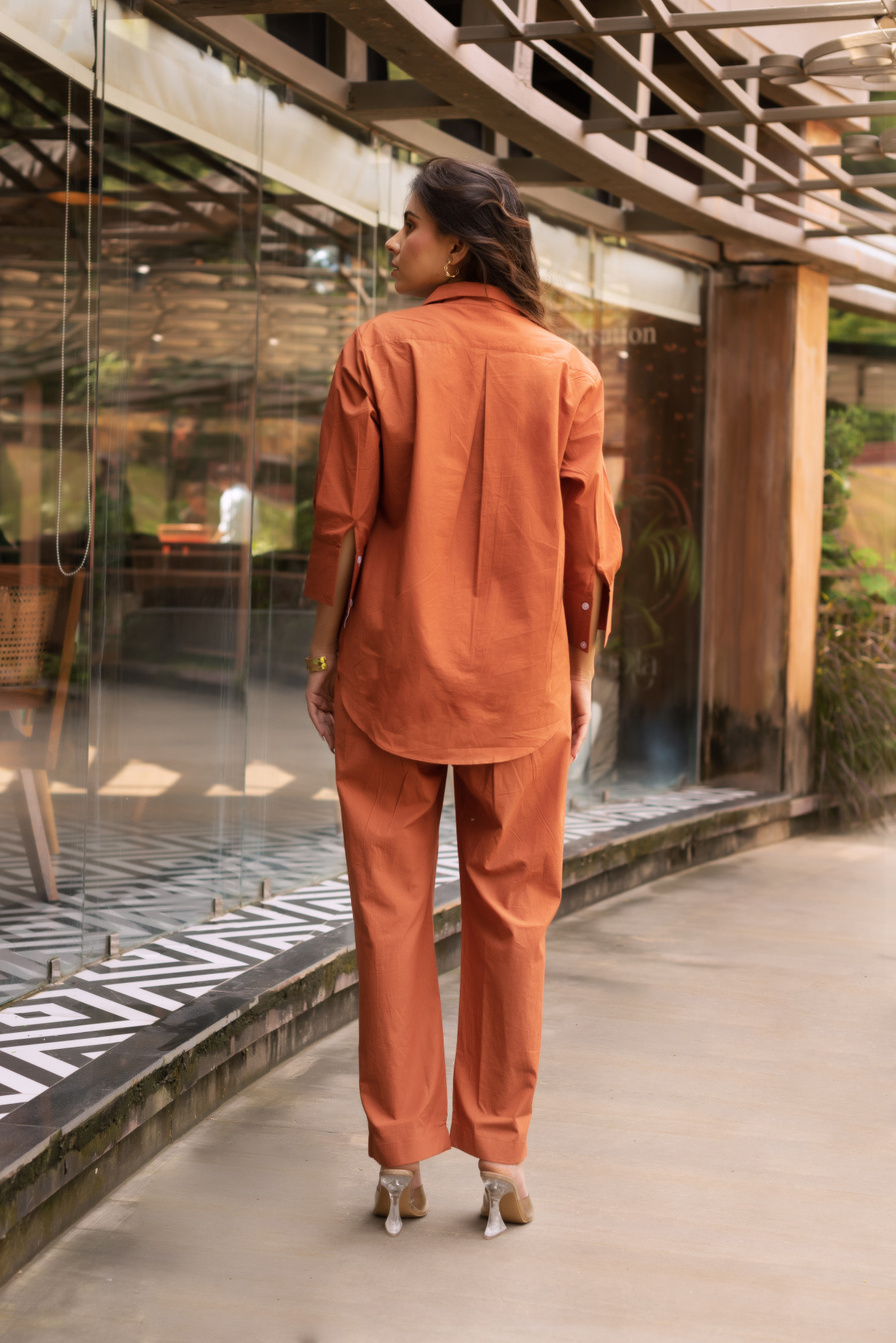 Walnut Brown Poplin Cotton Coord Set