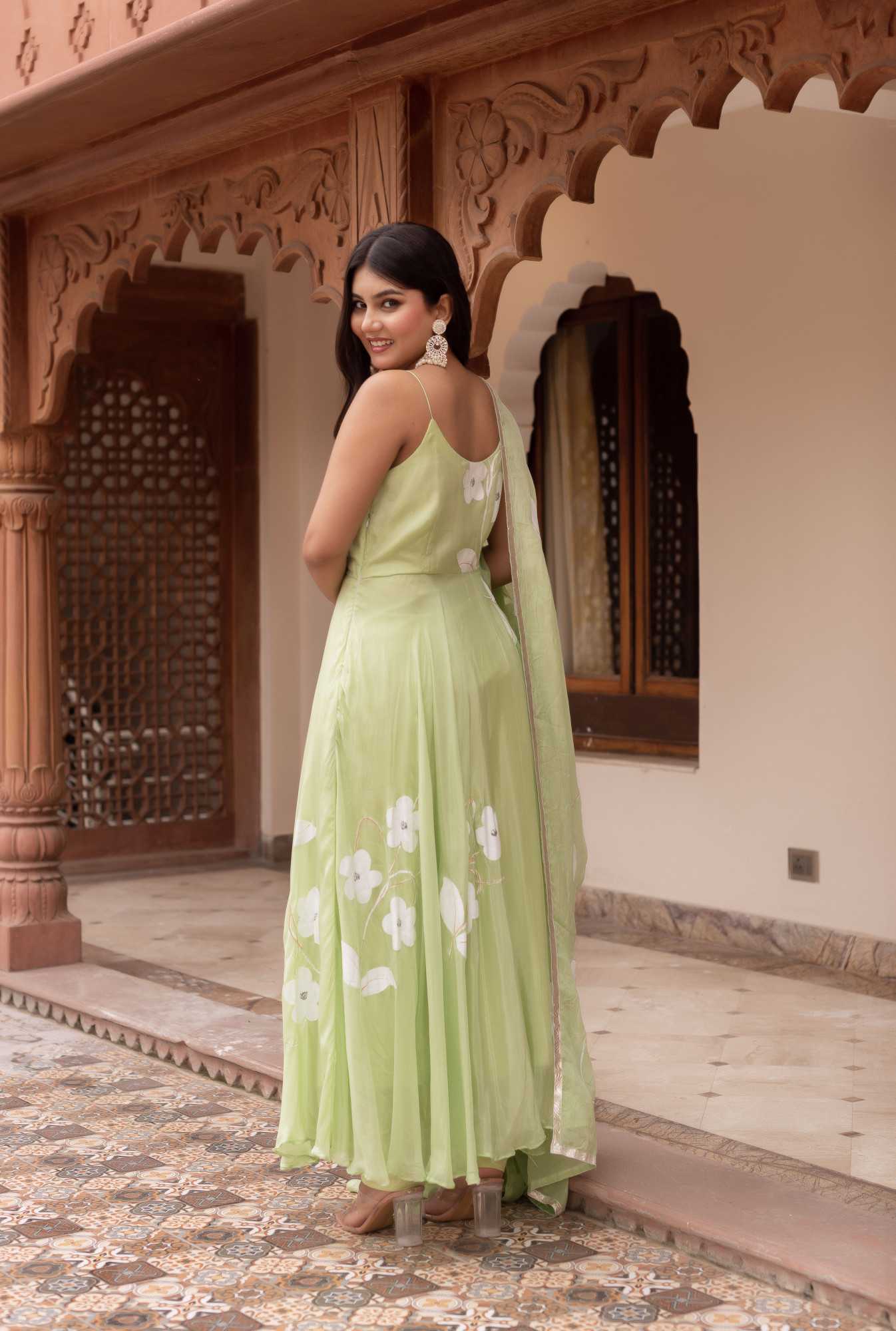 Pistachio Handpainted Suit Set