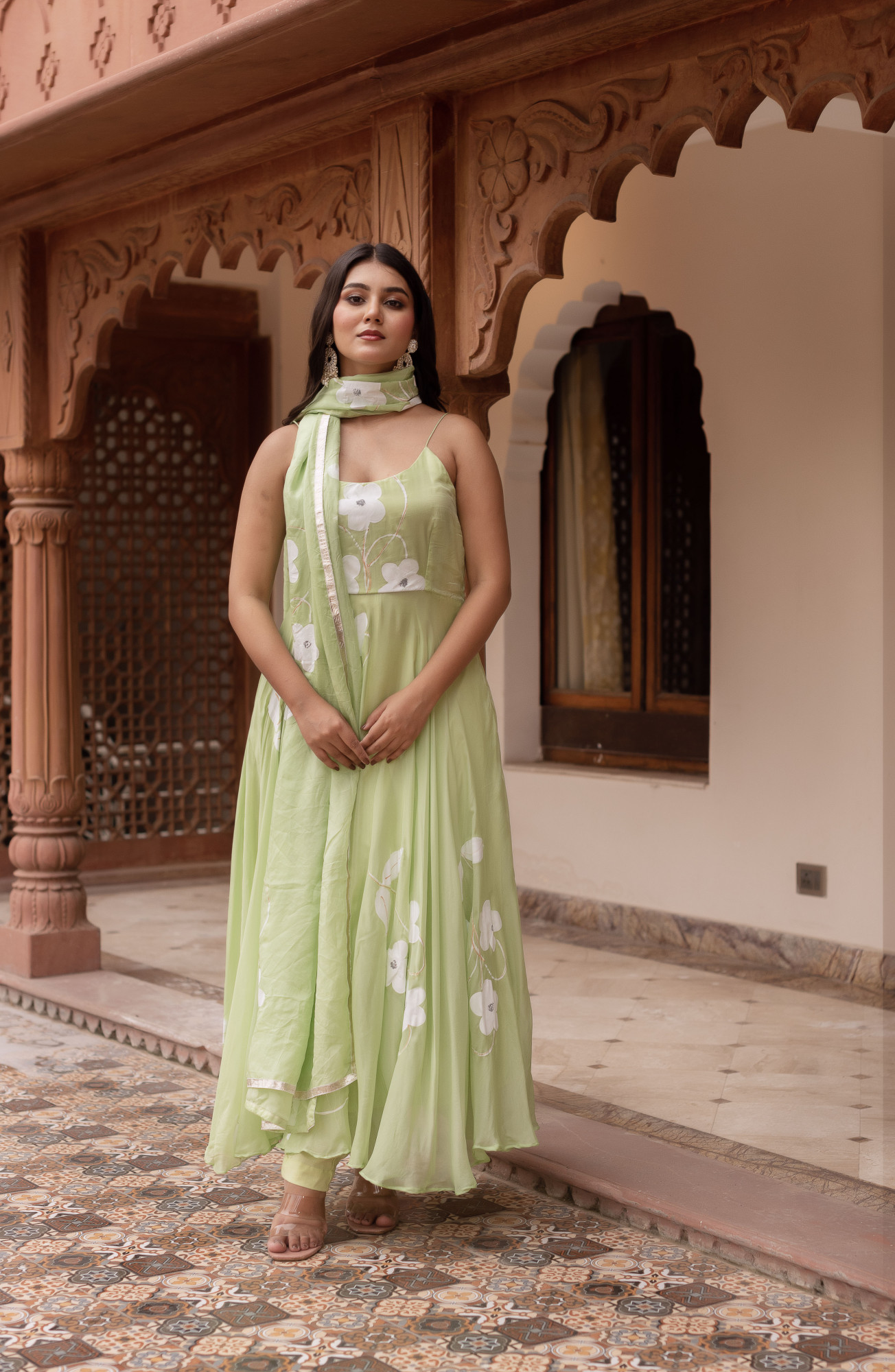 Pistachio Handpainted Suit Set