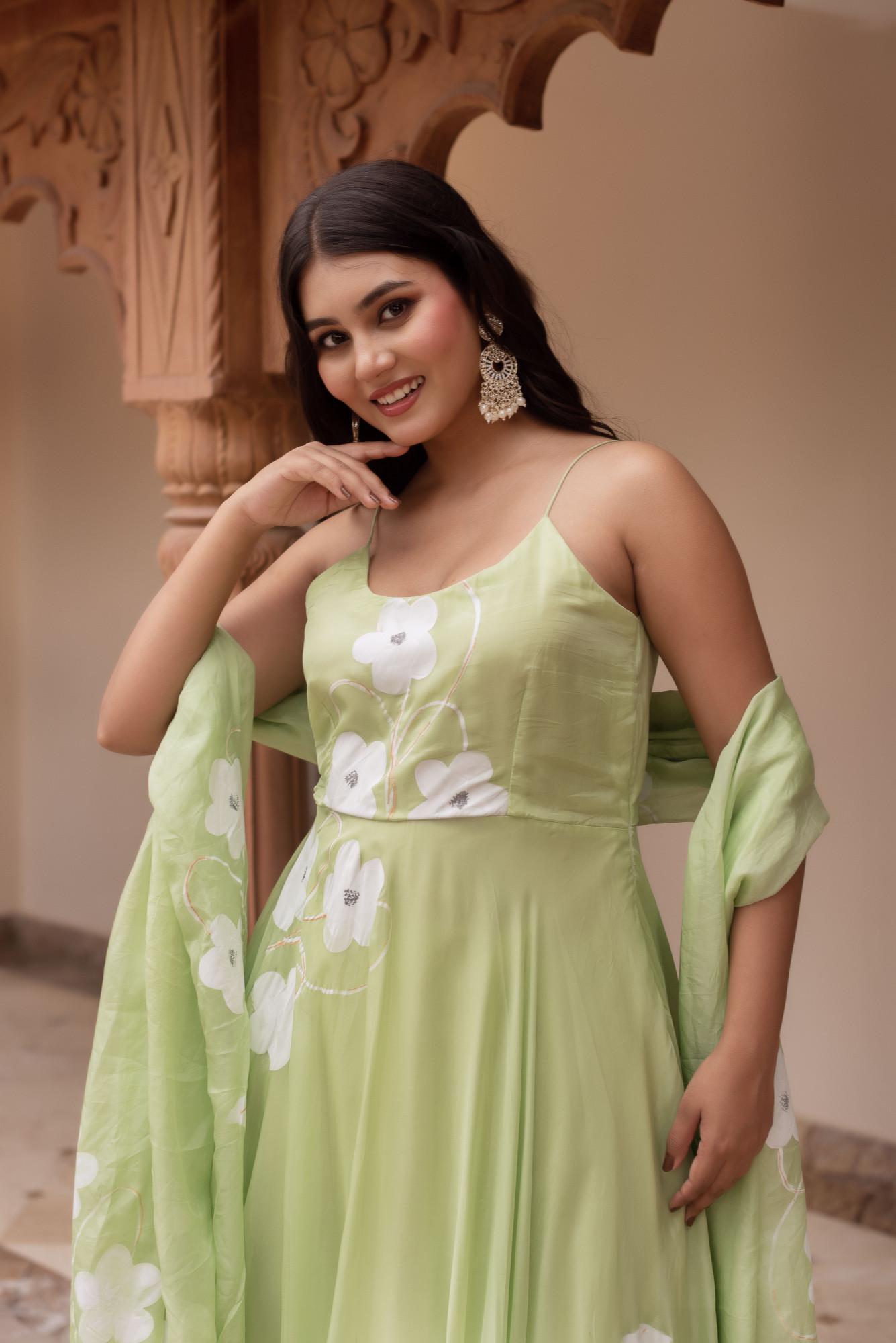 Pistachio Handpainted Suit Set