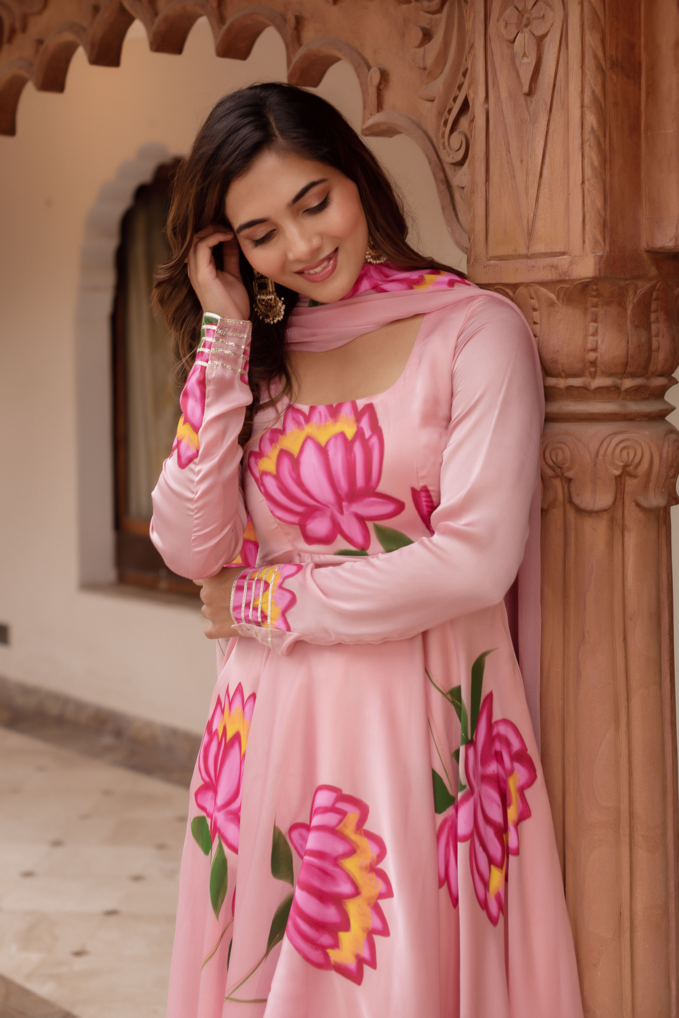 Pink Flamingo Handpainted Suit Set